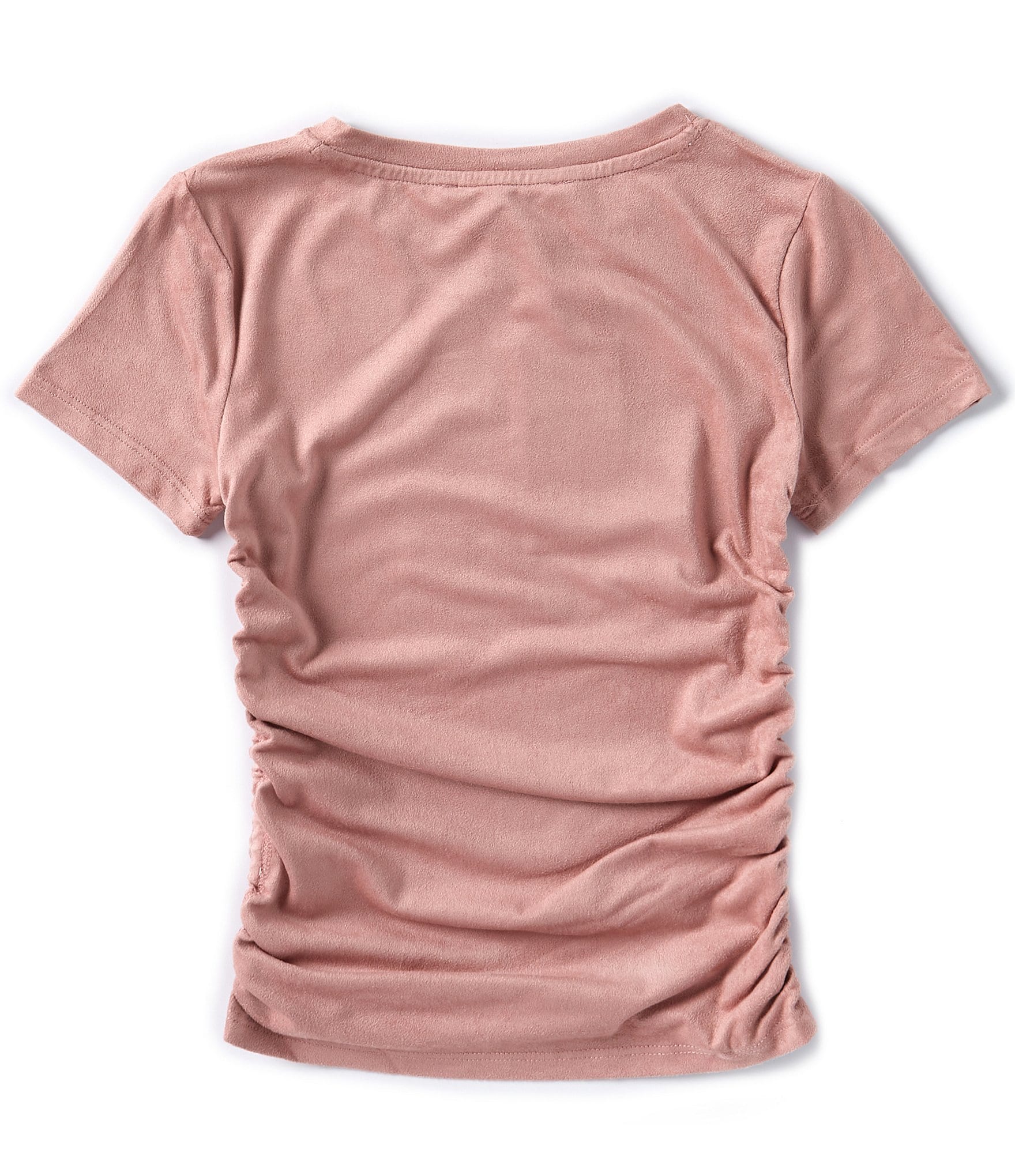 Honey & Sparkle Big Girls 7-16 Short-Sleeve Solid Sueded Cinched T-Shirt