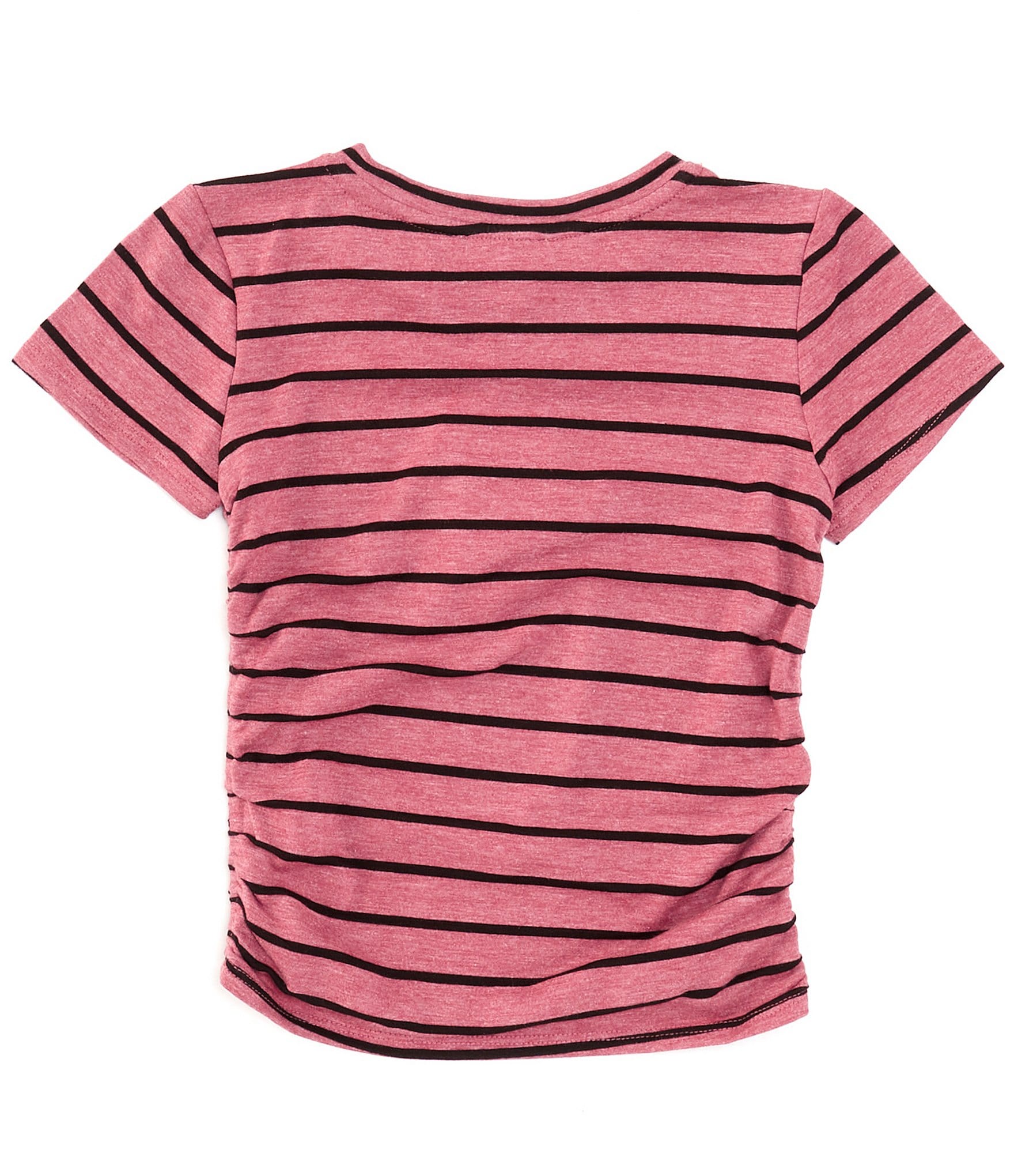 Honey & Sparkle Big Girls 7-16 Short Sleeve Striped Cinched-Side T-Shirt