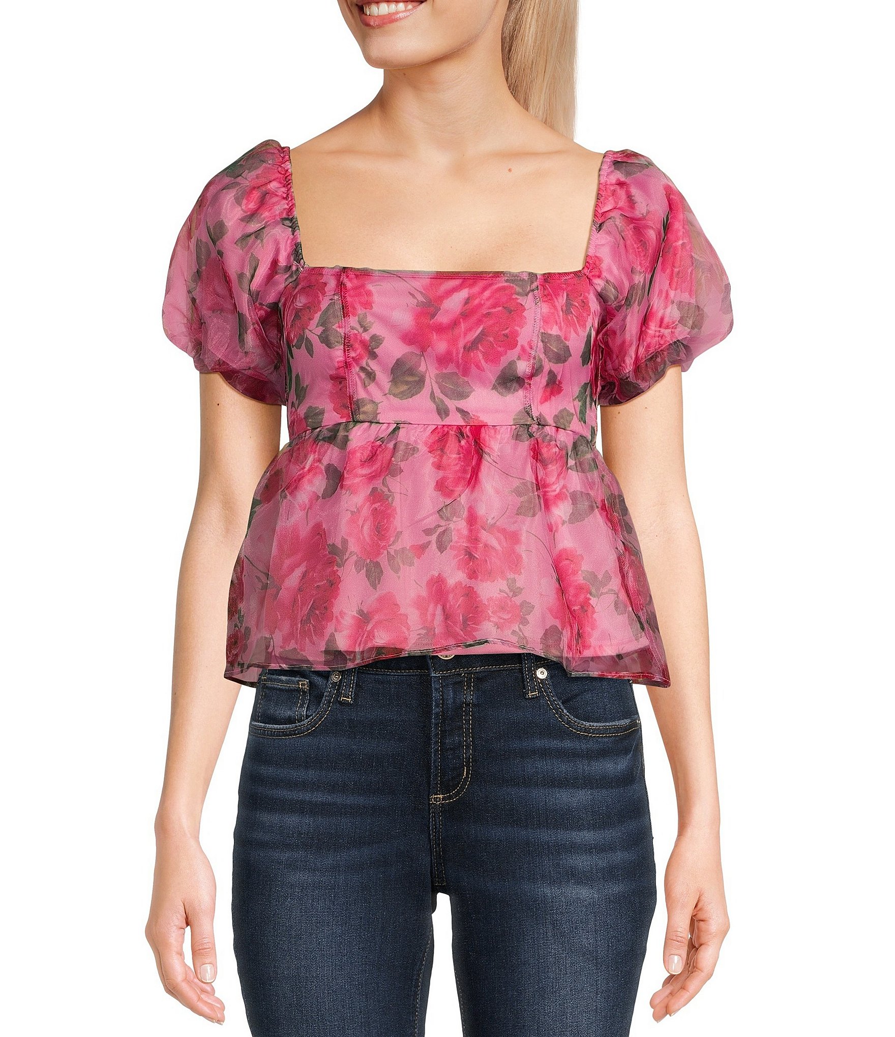 Honey & Sparkle Feather Trim Pull-On Corset Top