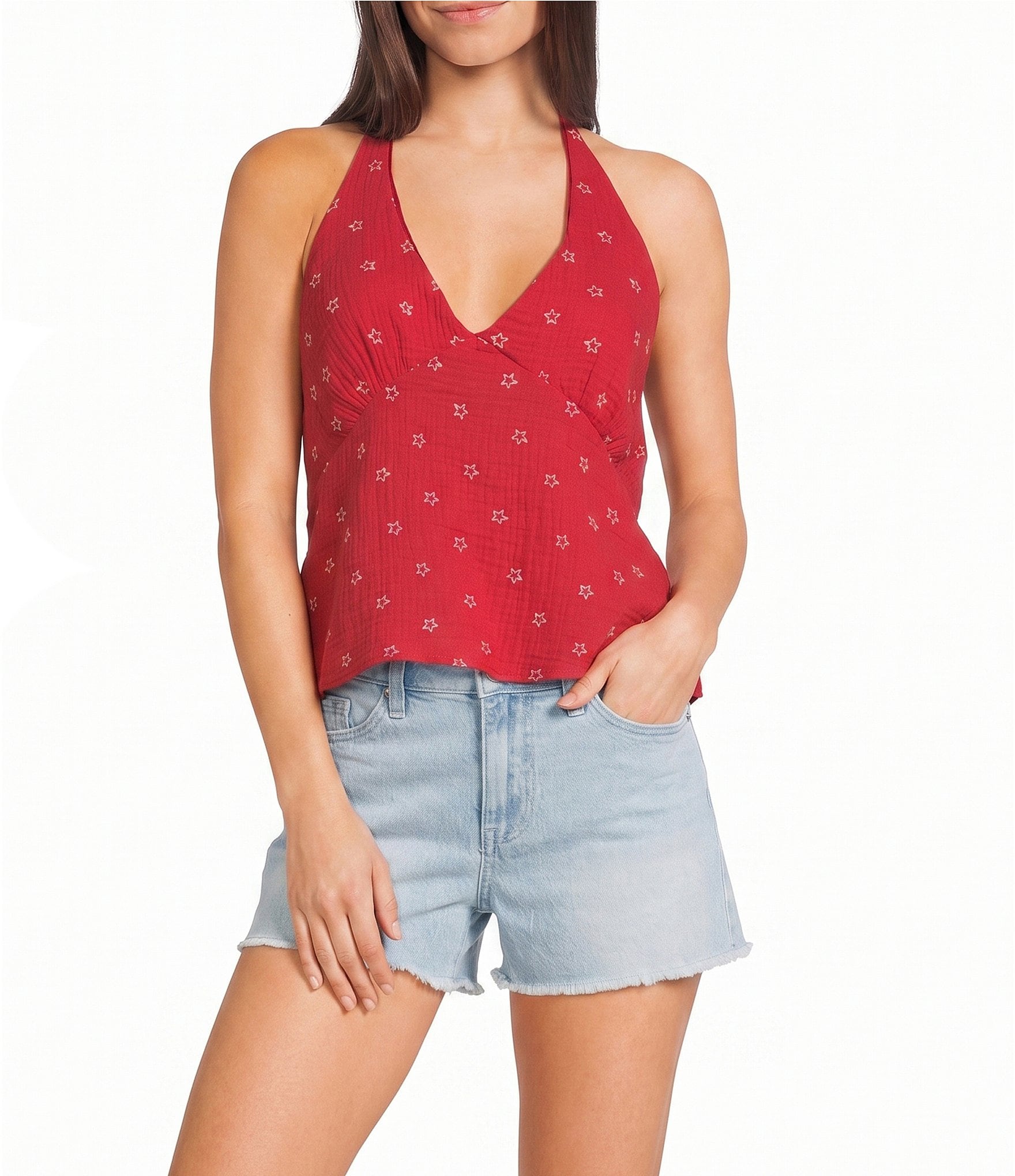 Honey & Sparkle Embroidered Halter Top