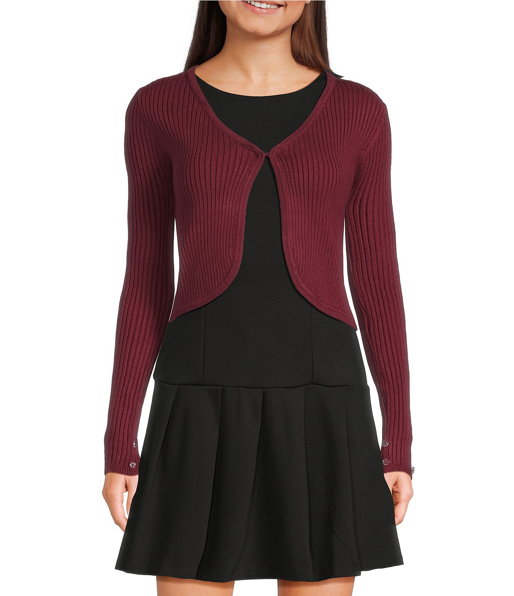 Honey & Sparkle Reversible Faux Fur Collared Long Sleeve Cardigan