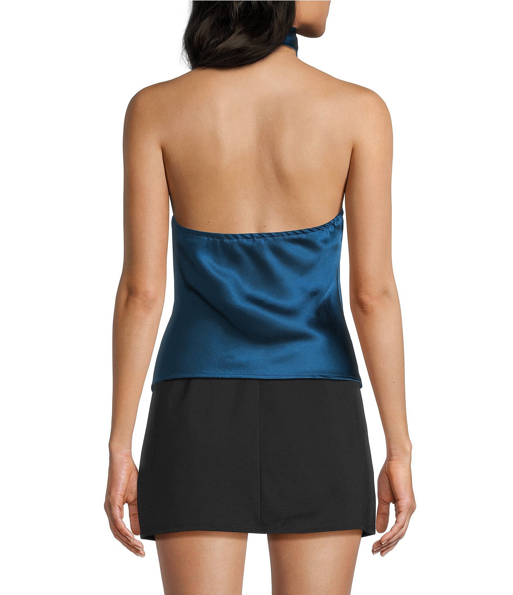 Honey & Sparkle Satin Halter Tank