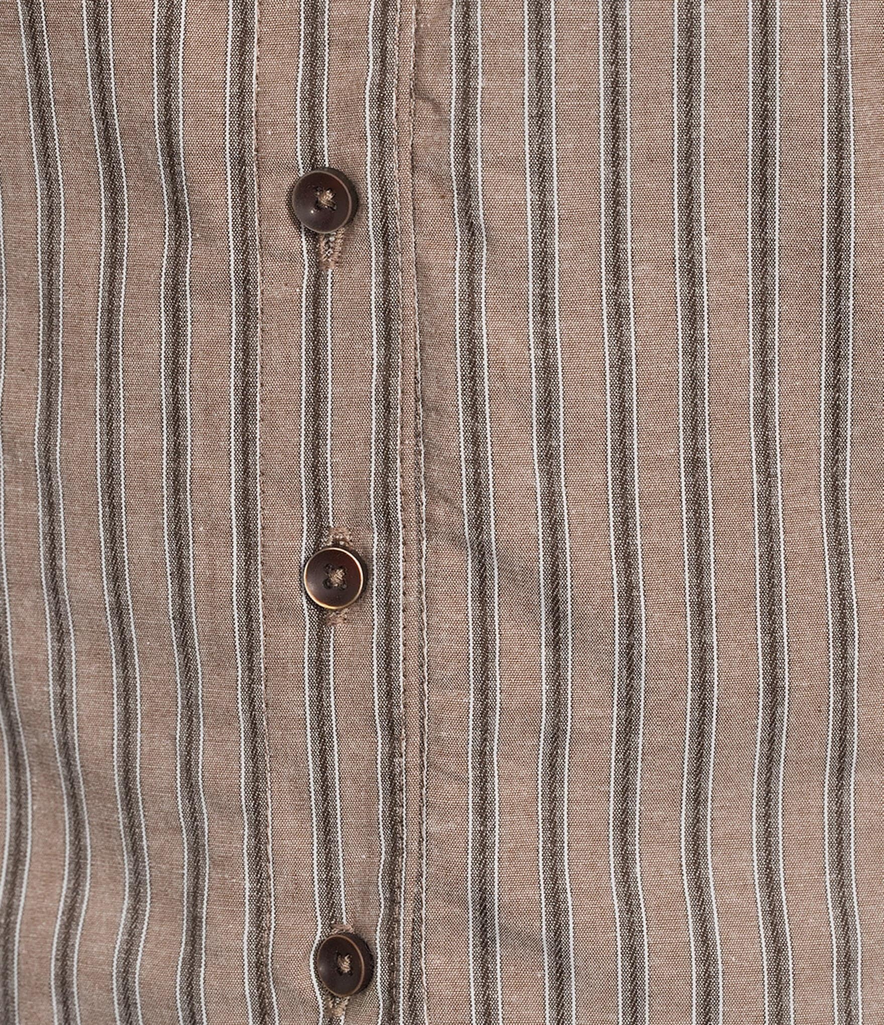 Honey & Sparkle Striped Short Puff Sleeve Collared Button Front Top
