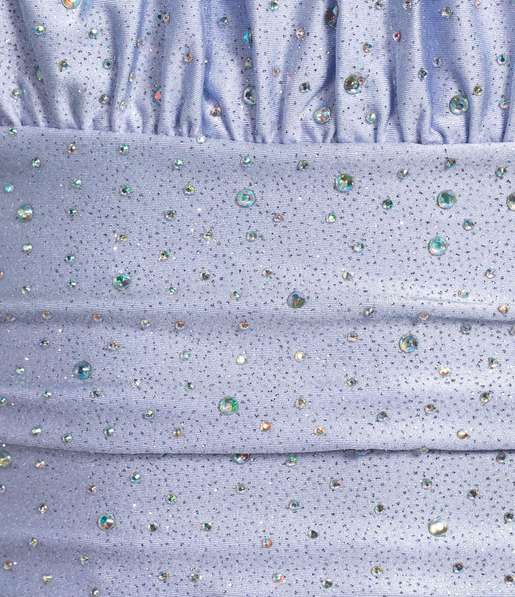 Honey and Rosie Glitter Square Neck Shirred Bust Ruched Side Slit Dress