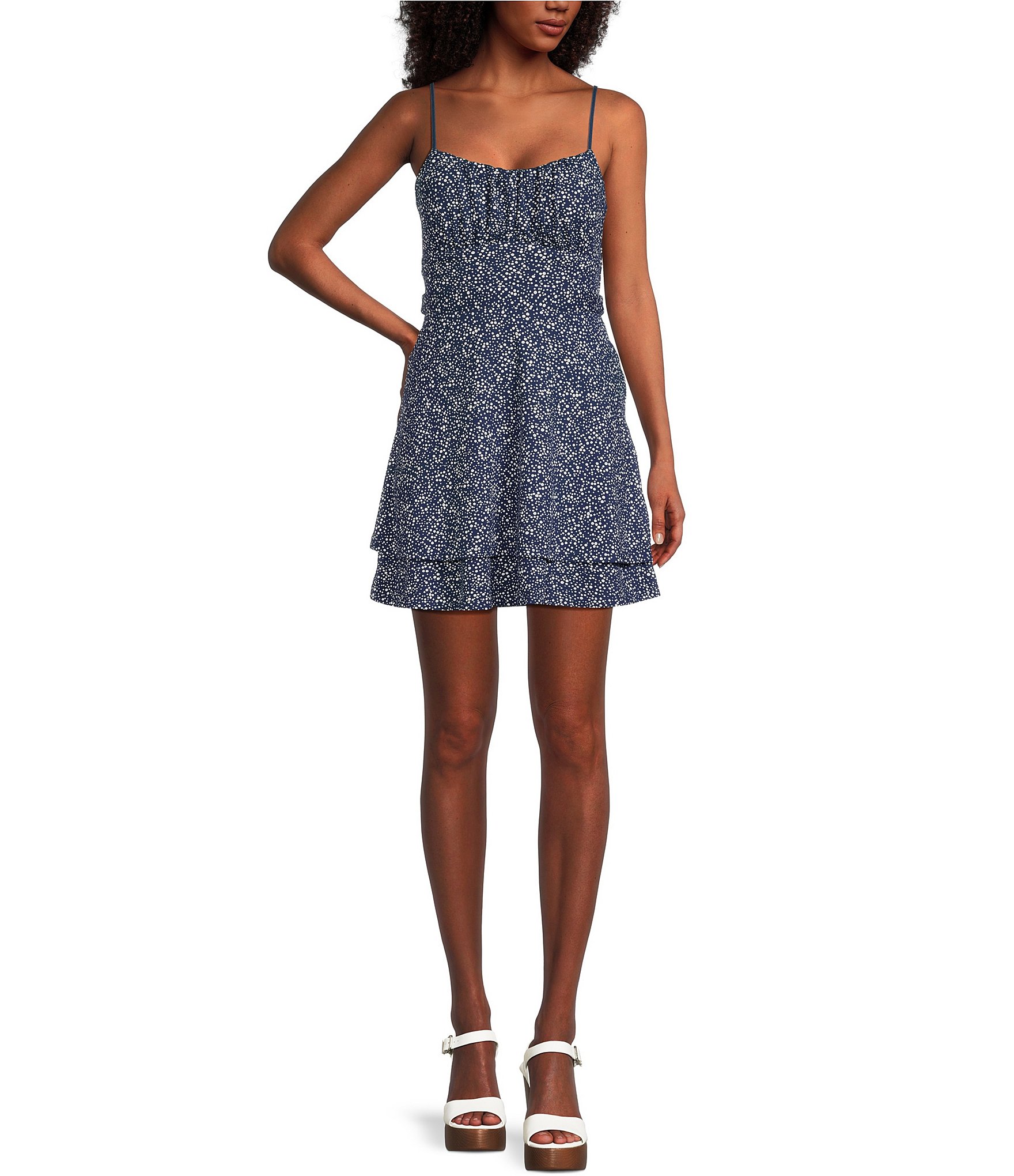 Honey and Rosie Printed Double Hem Fit-And-Flare Mini Dress