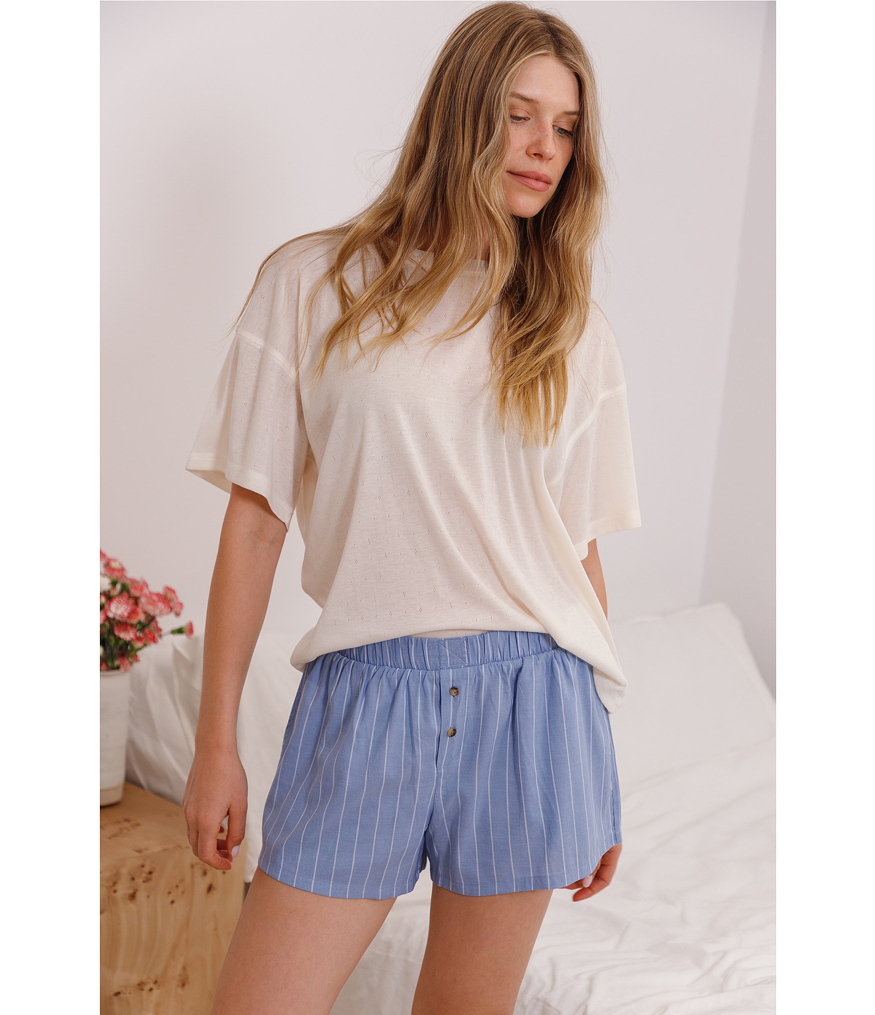 Honeydew Intimates Hangout Pointelle Solid Sleep Top
