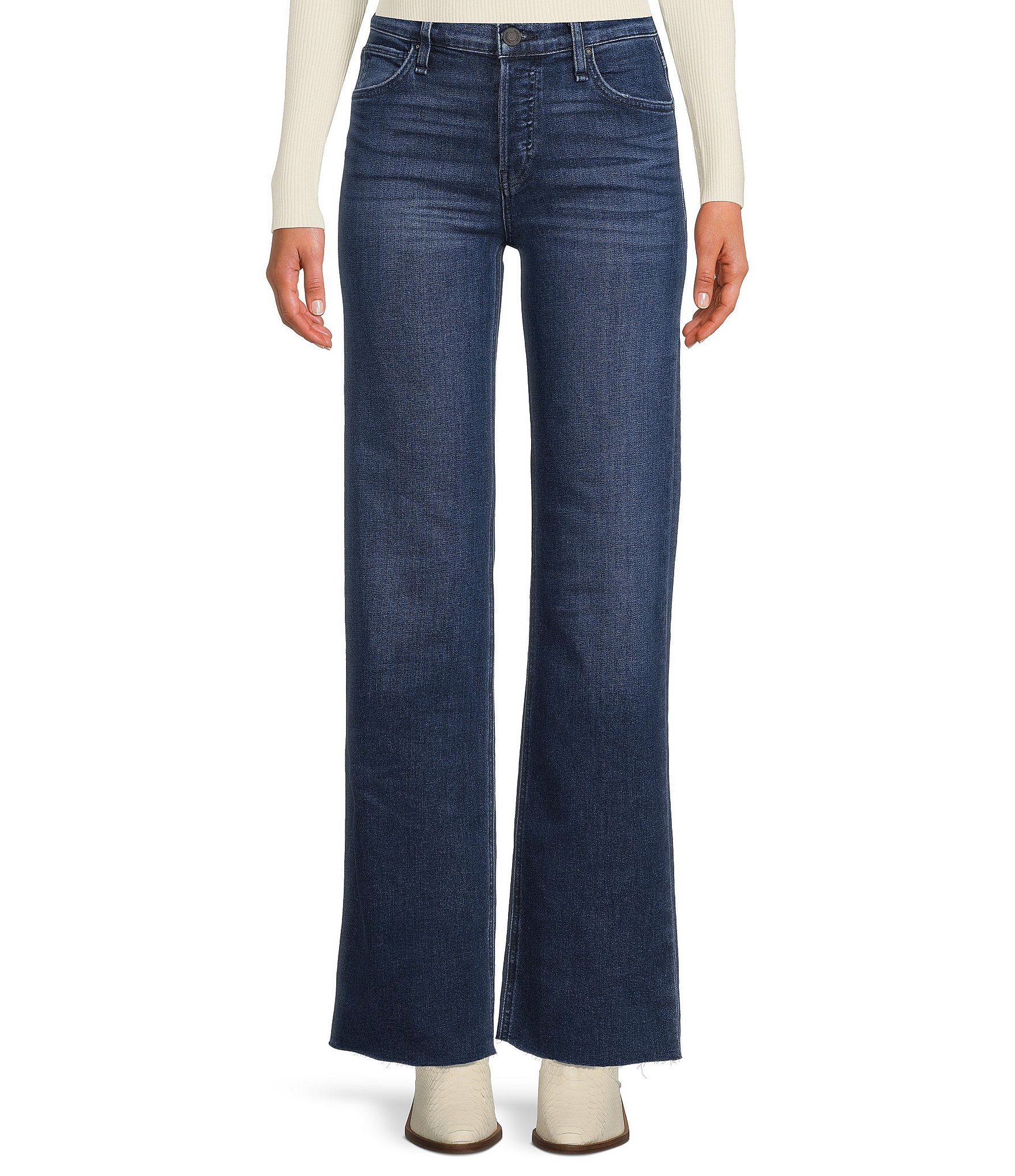Hudson Jeans High Rise Wide Leg Full Length Rosie Jeans | Dillard's