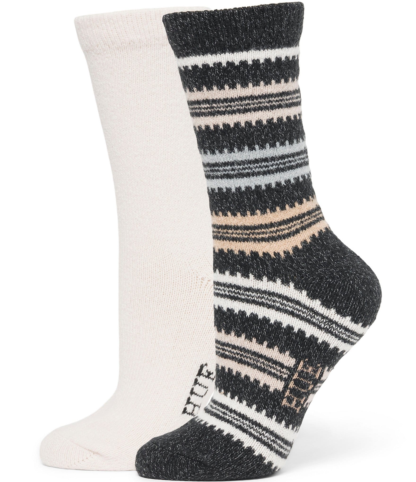 HUE Femme Stripe Boot Crew Socks, 2 Pack | Dillard's