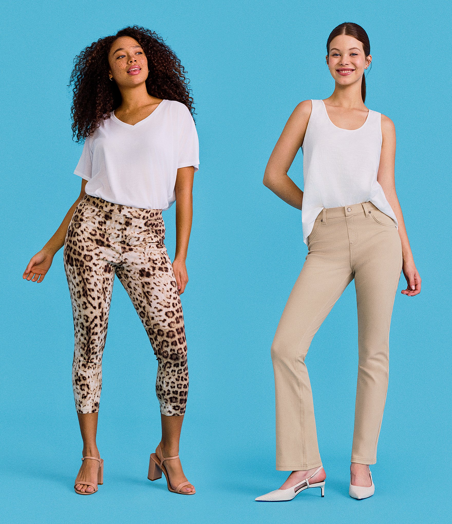 HUE Leopard Denim Capri Leggings