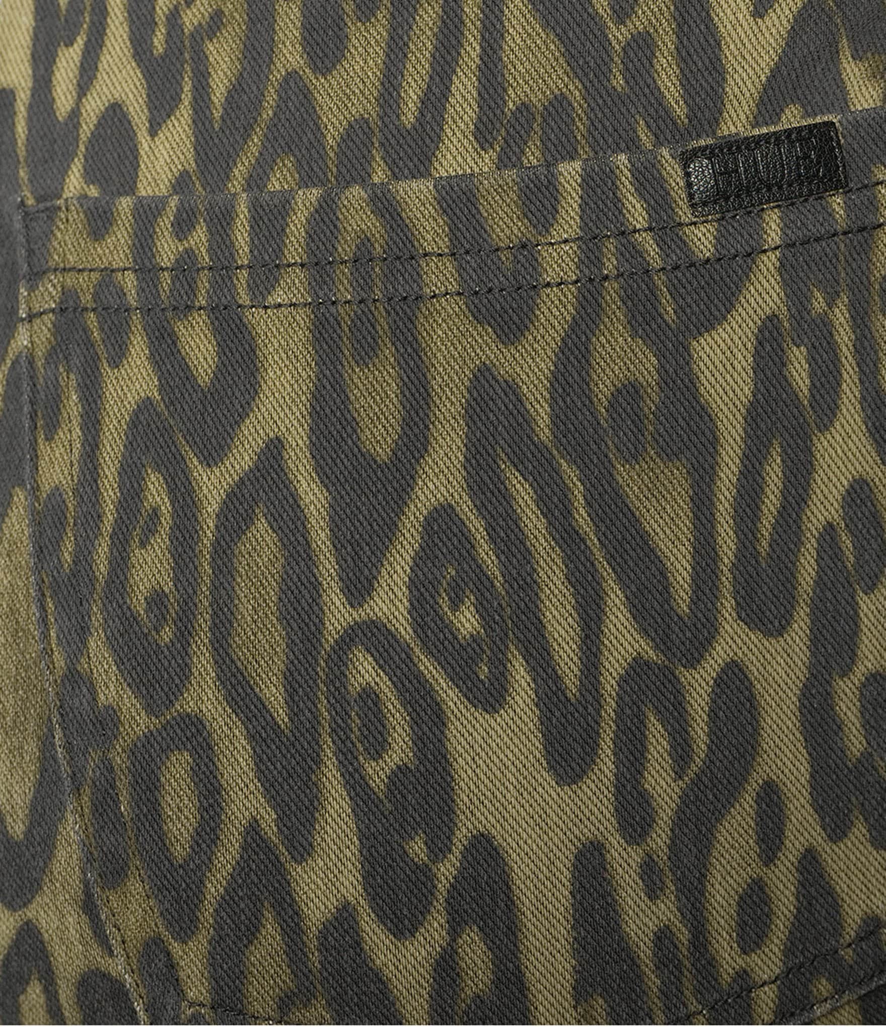 HUE Leopard Denim High Rise Baby Bootcut Leggings