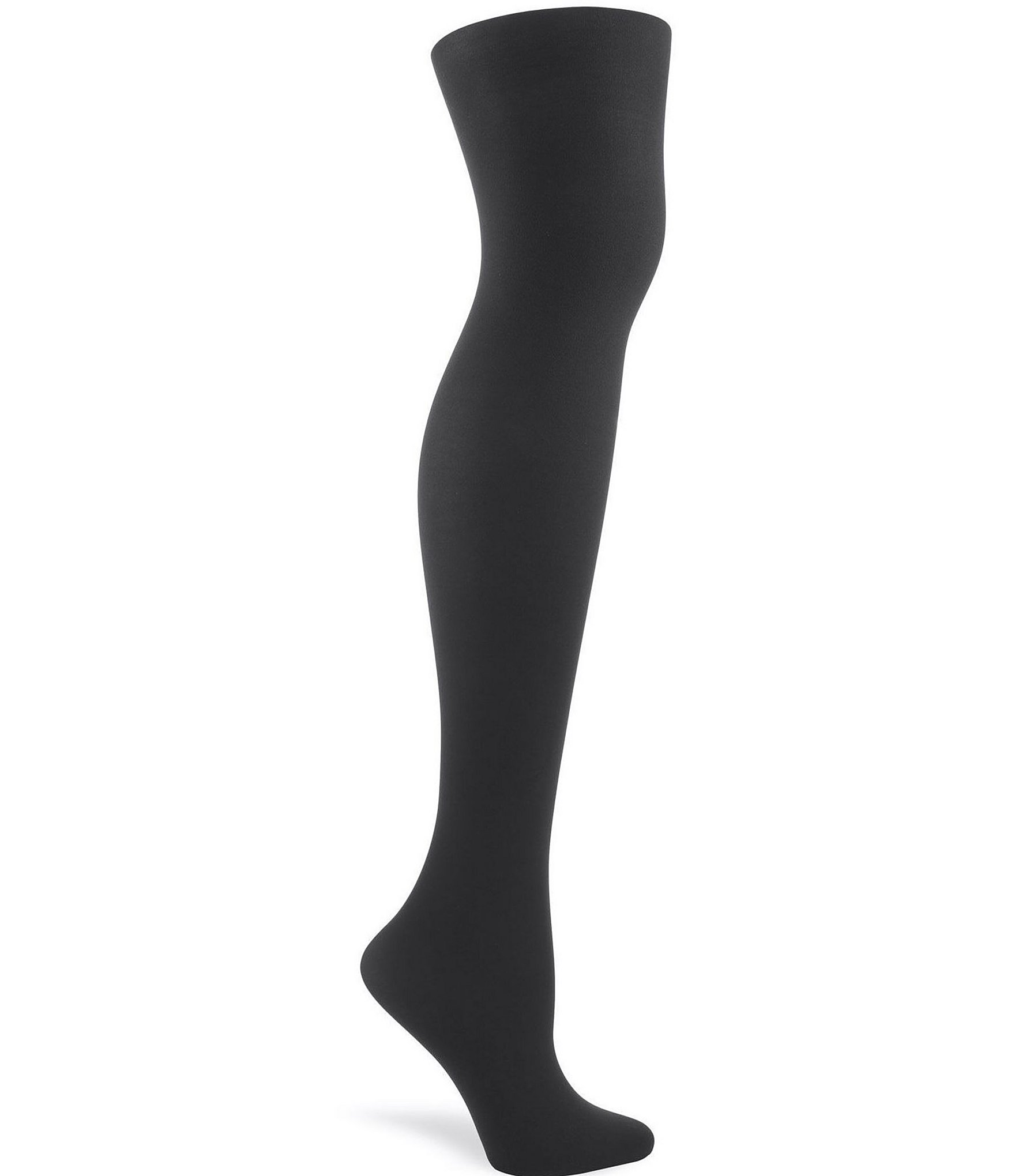 Hue Womens Graphite Heather Control Top Ultimate Opaque Tights Sz 1