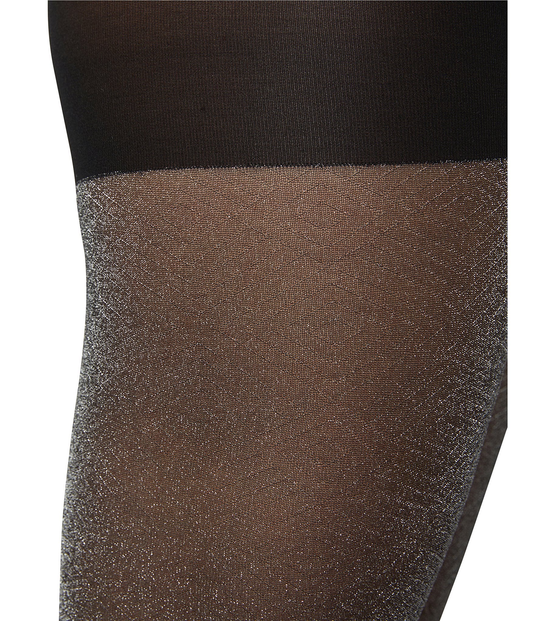HUE Semi-Sheer Shimmer Diamond Control Top Tights