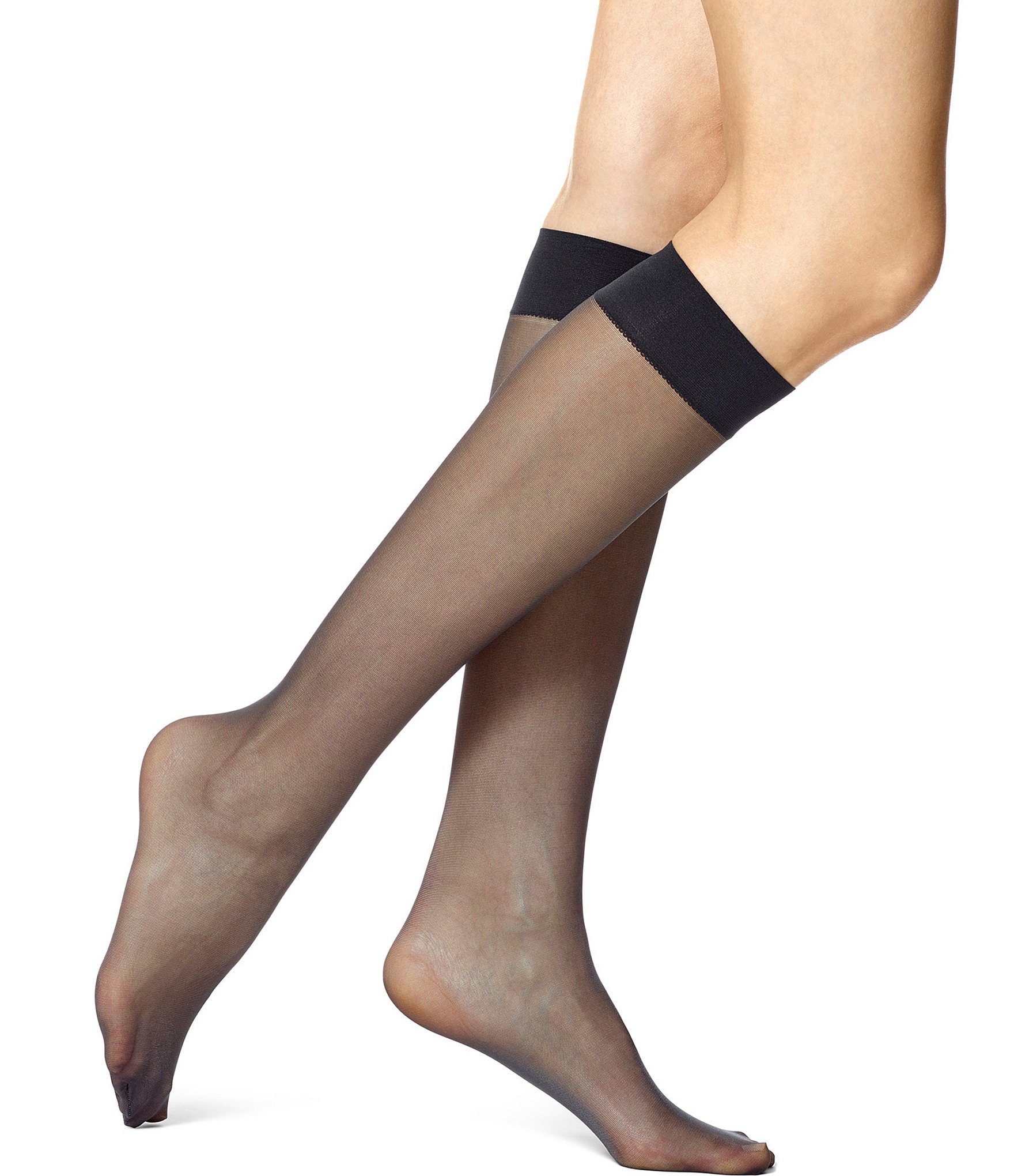 HUE Sheer Knee Highs, 2 Pack