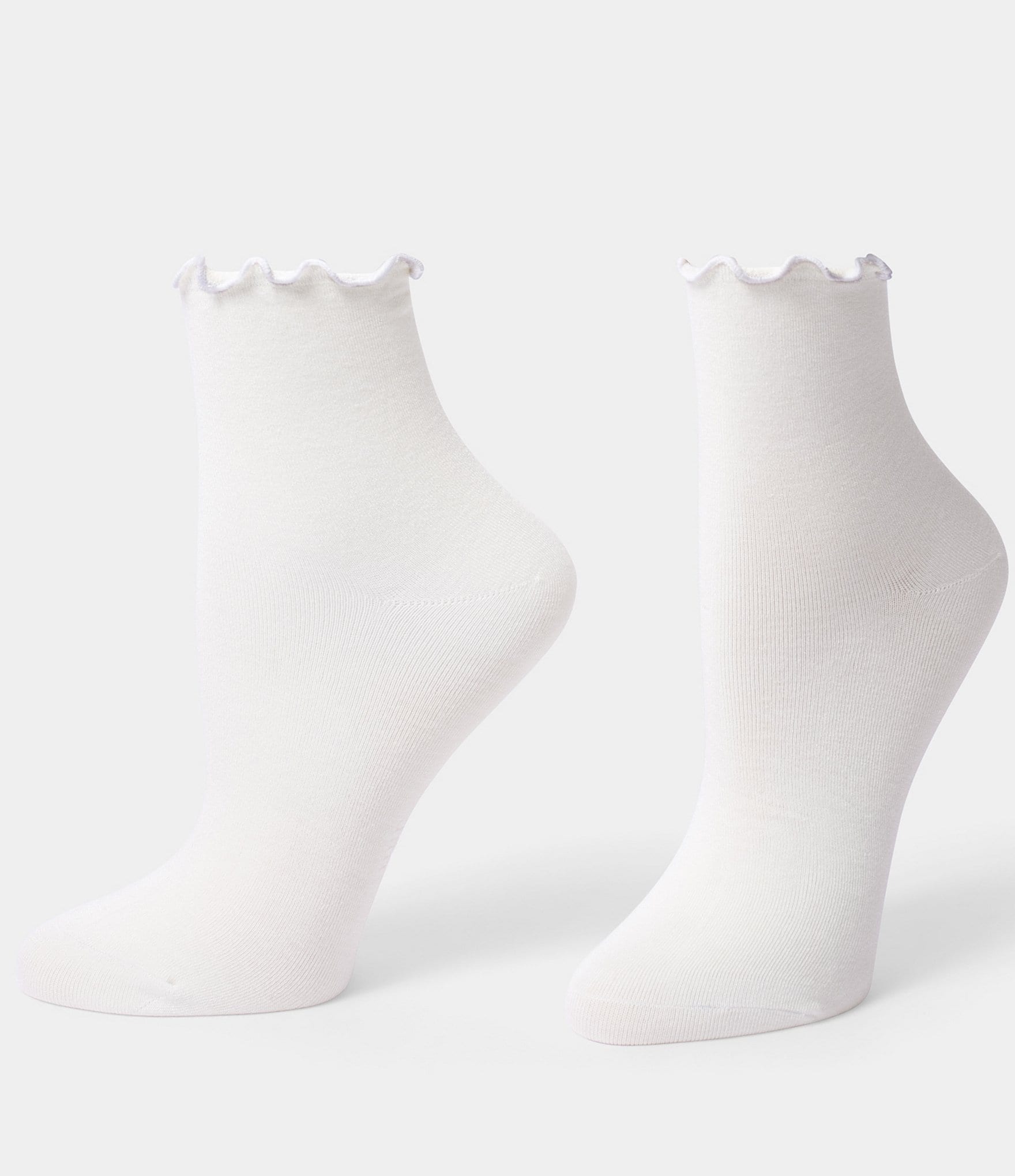 HUE Solid Ruffle Edge Ankle Sock, 3-Pack