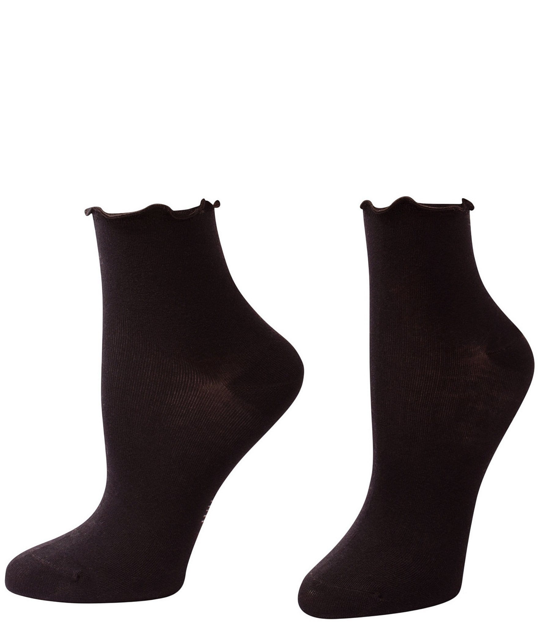 HUE Solid Ruffle Edge Ankle Sock