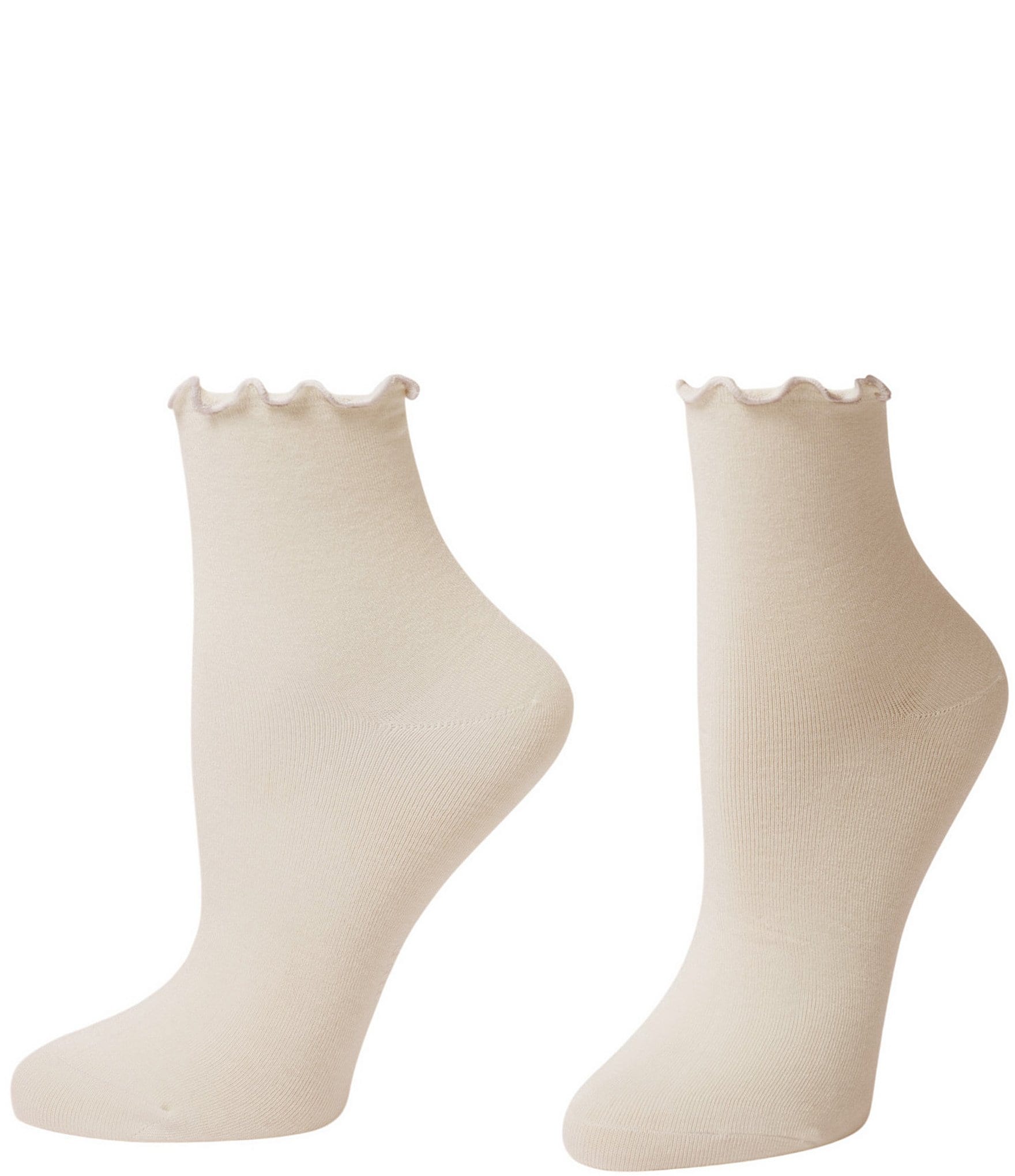 HUE Solid Ruffle Edge Ankle Sock