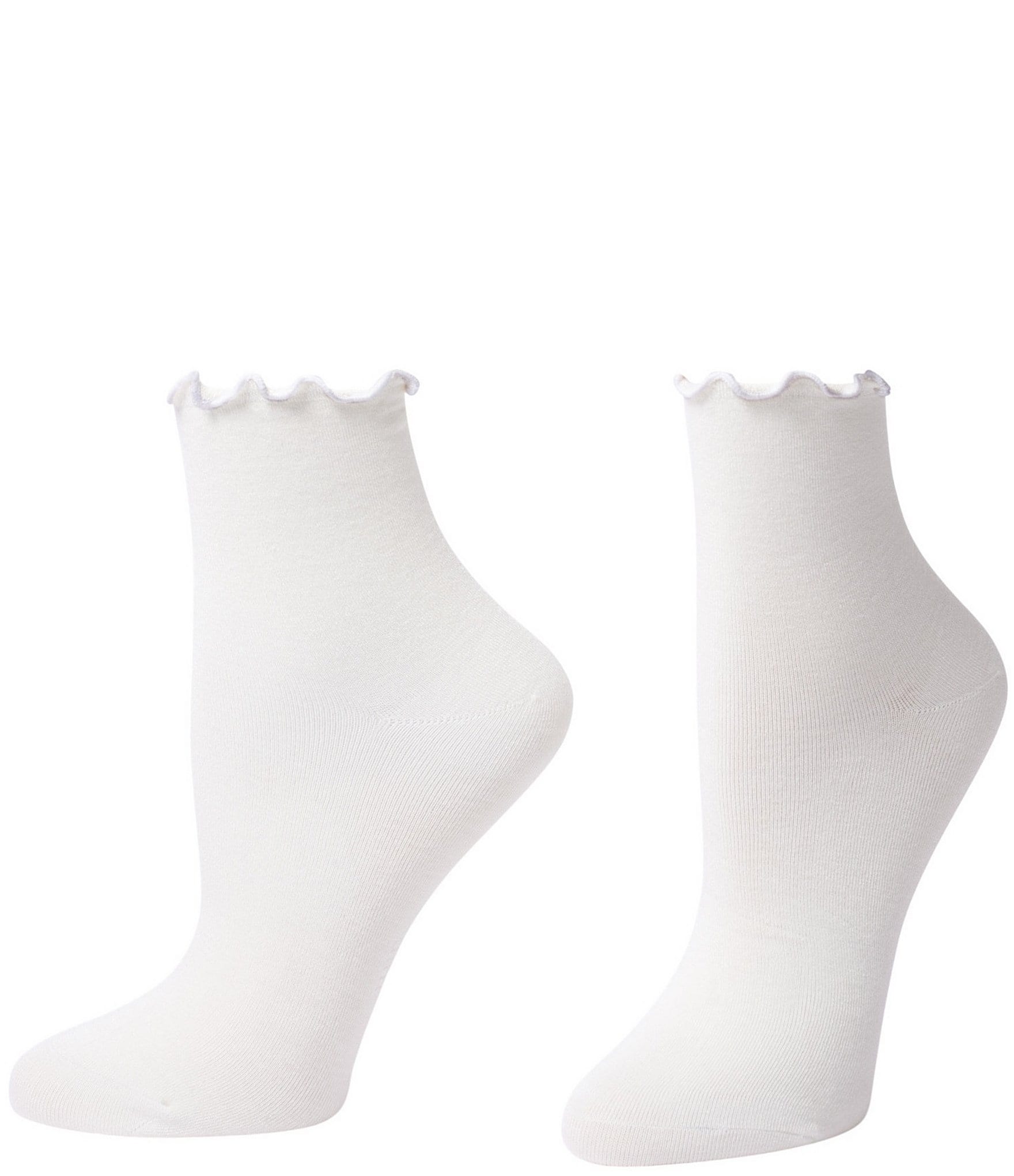 HUE Solid Ruffle Edge Ankle Sock