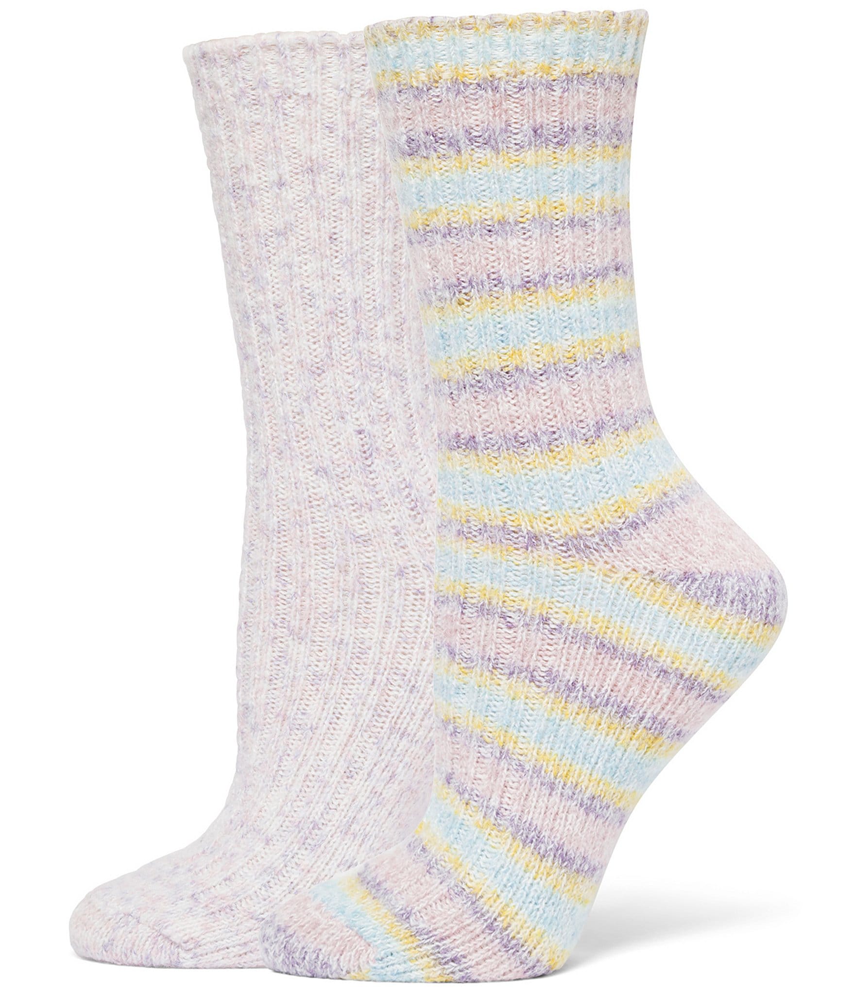 Hue Striped Tweed Cozy Crew 2-Pair Pack Socks | Dillard's