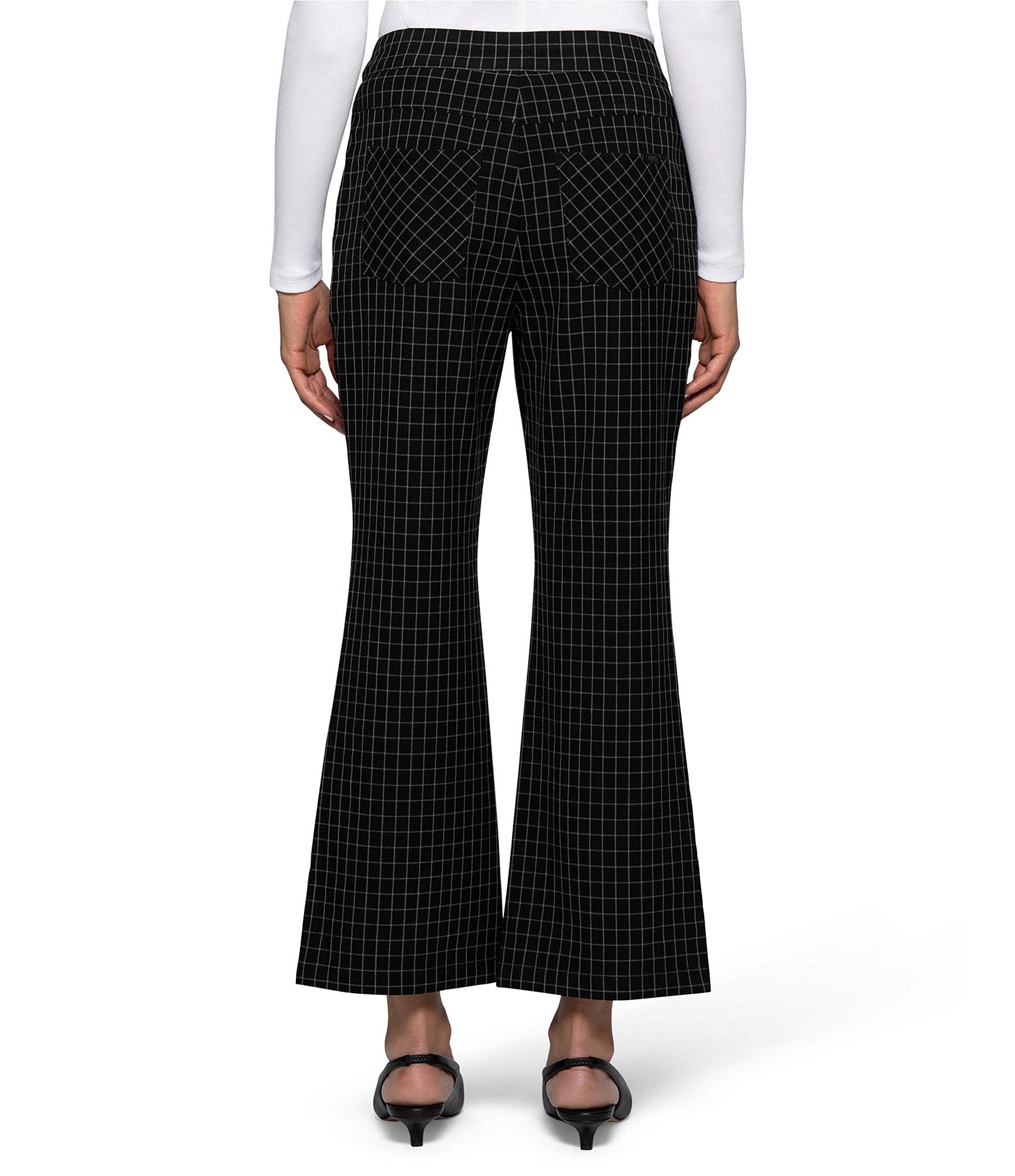 HUE Windowpane Modern Kick Flare Pants