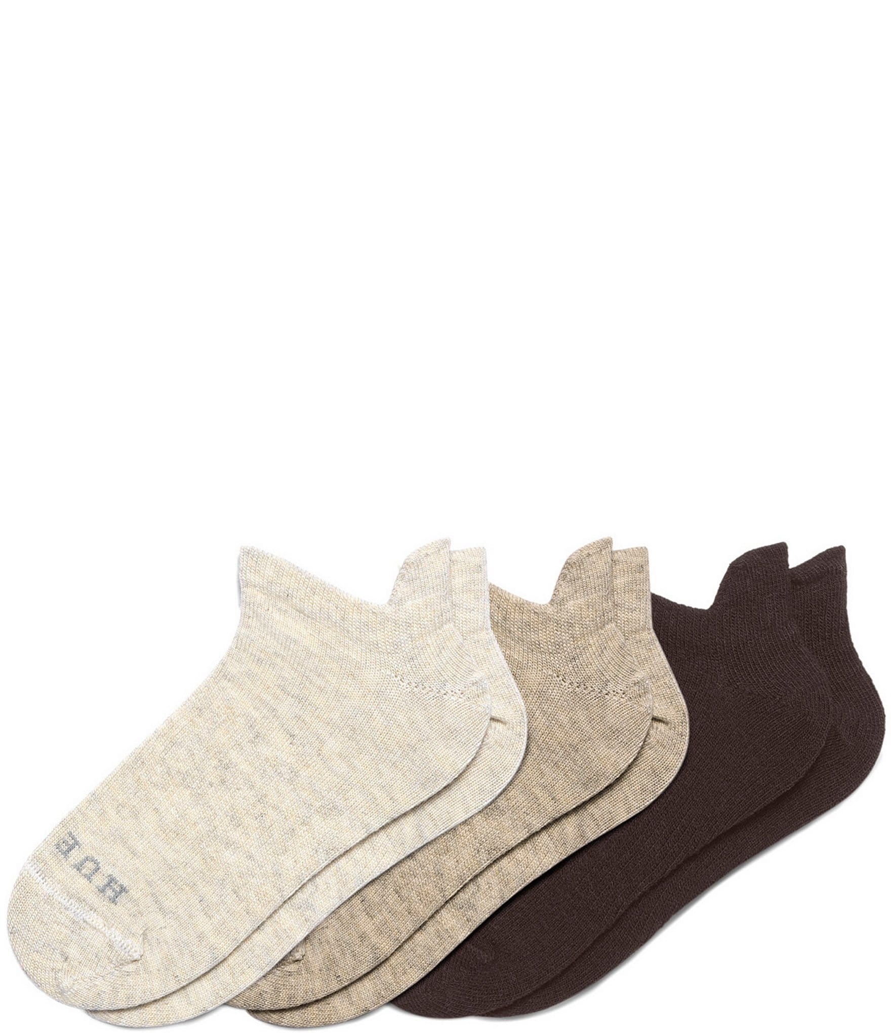 HUE Wool Blend Tab-Back Low Cut Socks, 3 Pack