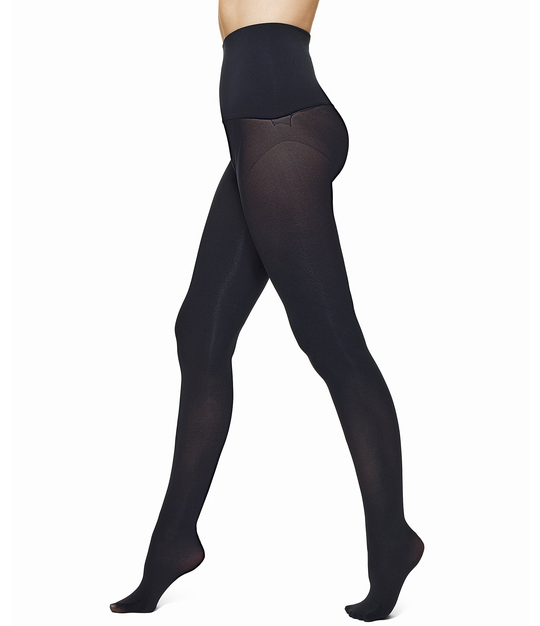  Hipstik Navy Tights for Women, Opaque Tights with Comfort Lace  Top