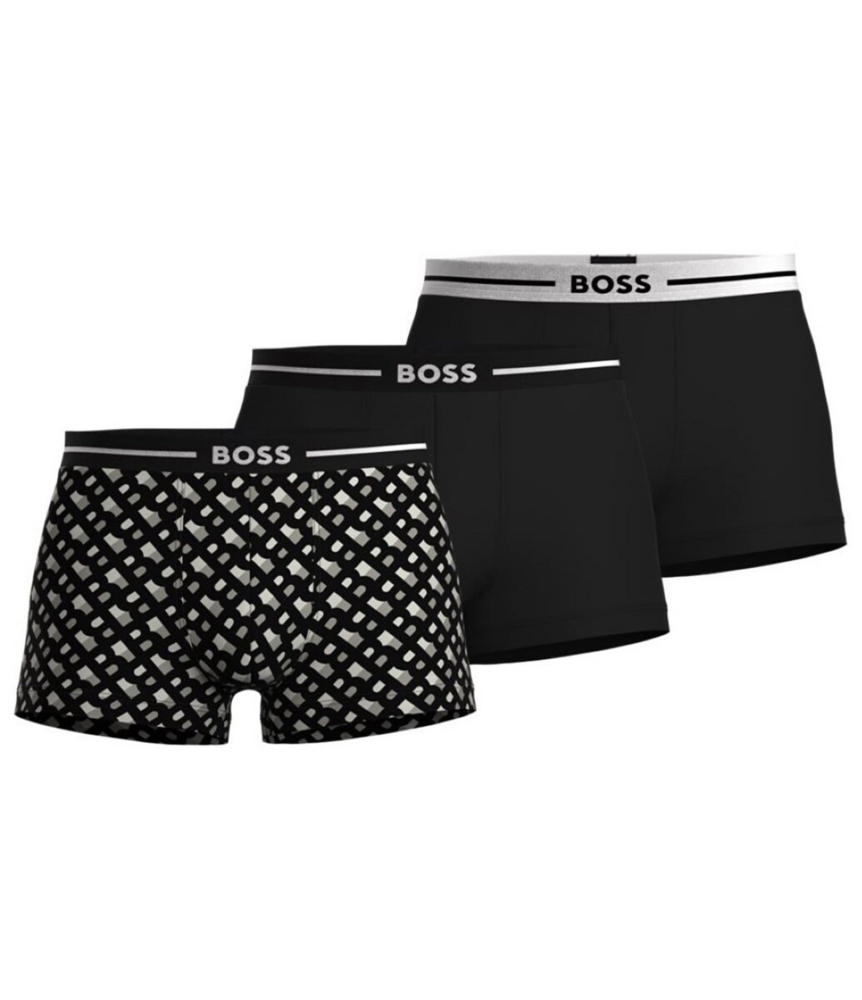 Hugo Boss Bold Design Printed/Solid Boxer Briefs 3-Pack