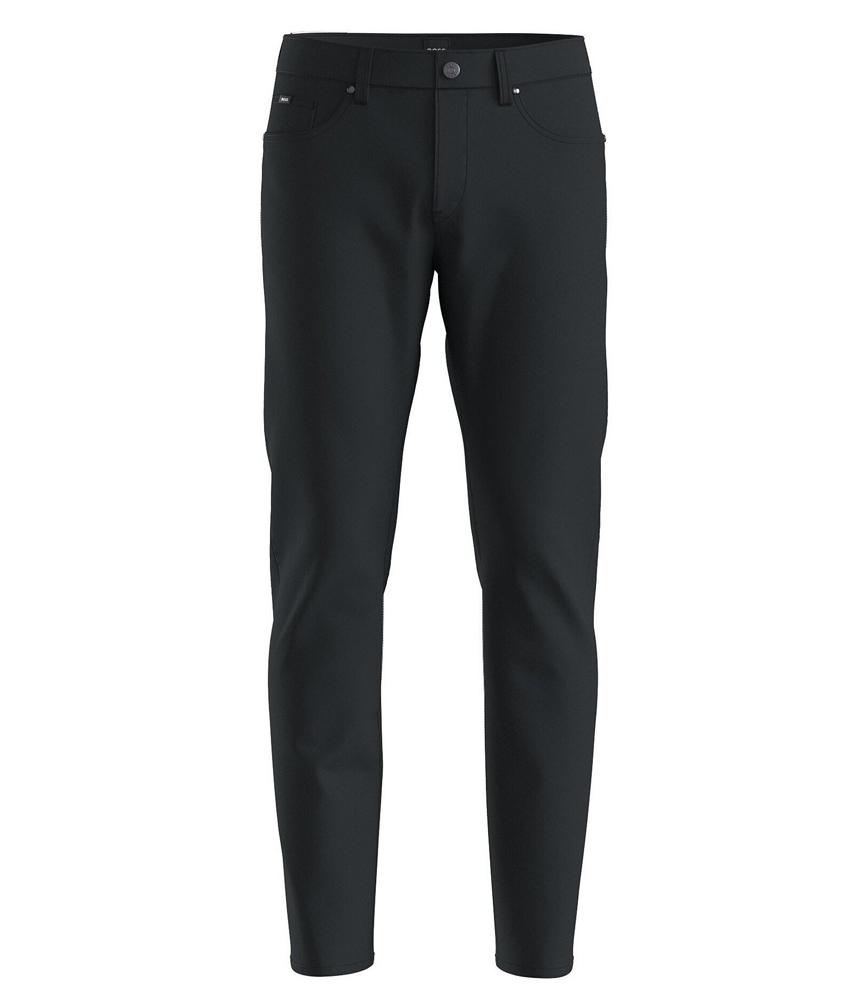 maxi loose fitting dresses Slim Fit Solid Flat Front Pant – Perry Ellis main image 1