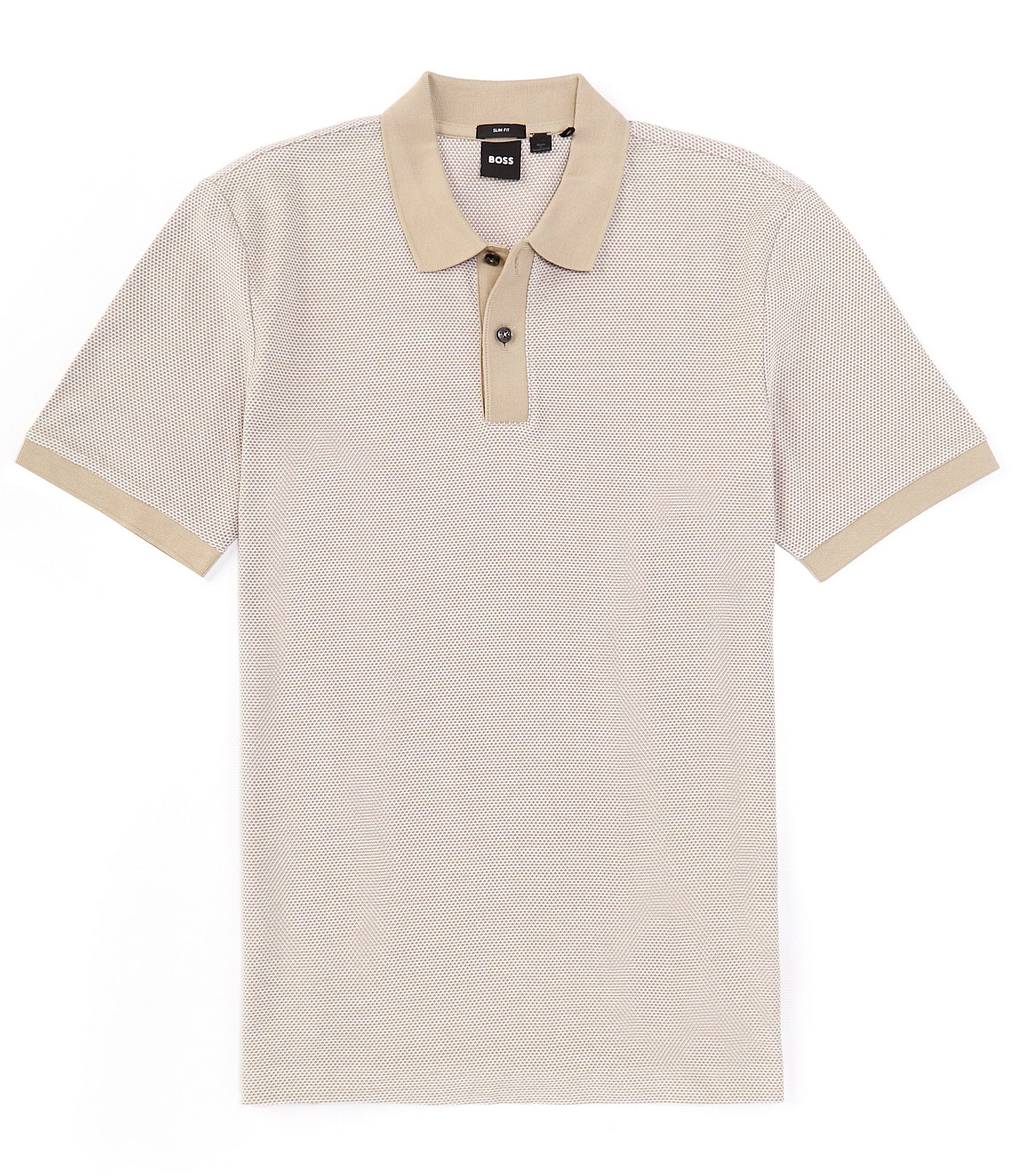 Hugo Boss BOSS Slim-Fit Phillipson Two-Tone Short Sleeve Polo Shirt ...