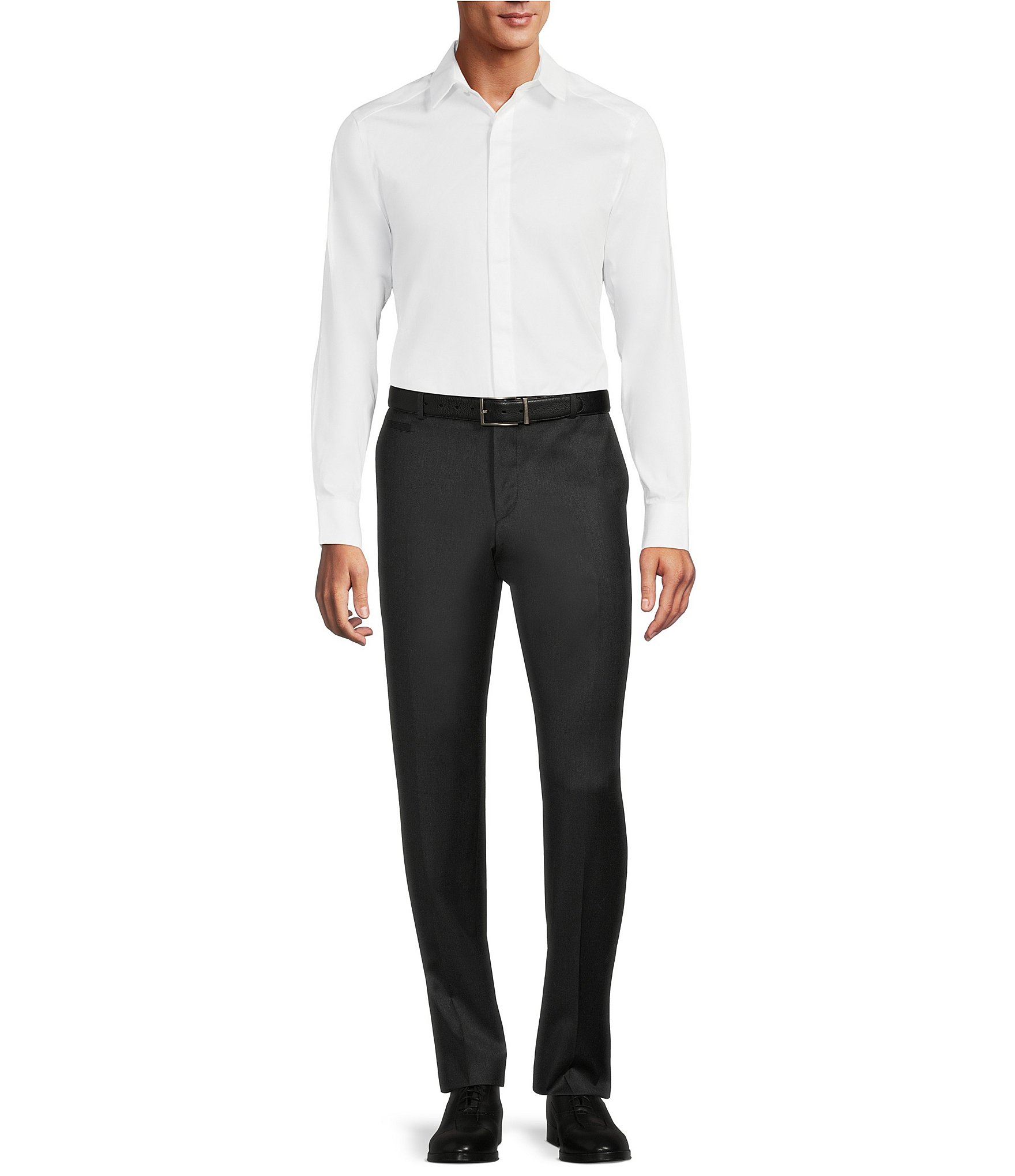 Hugo Boss Genius Slim Fit Flat Front Dress Pants