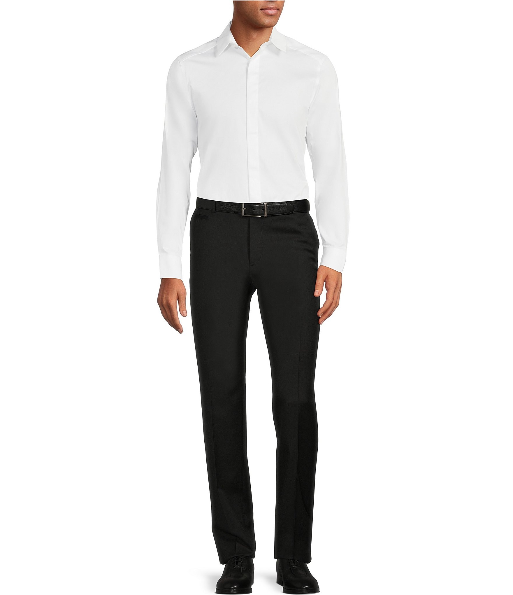 Hugo Boss Genius Slim Fit Flat Front Dress Pants