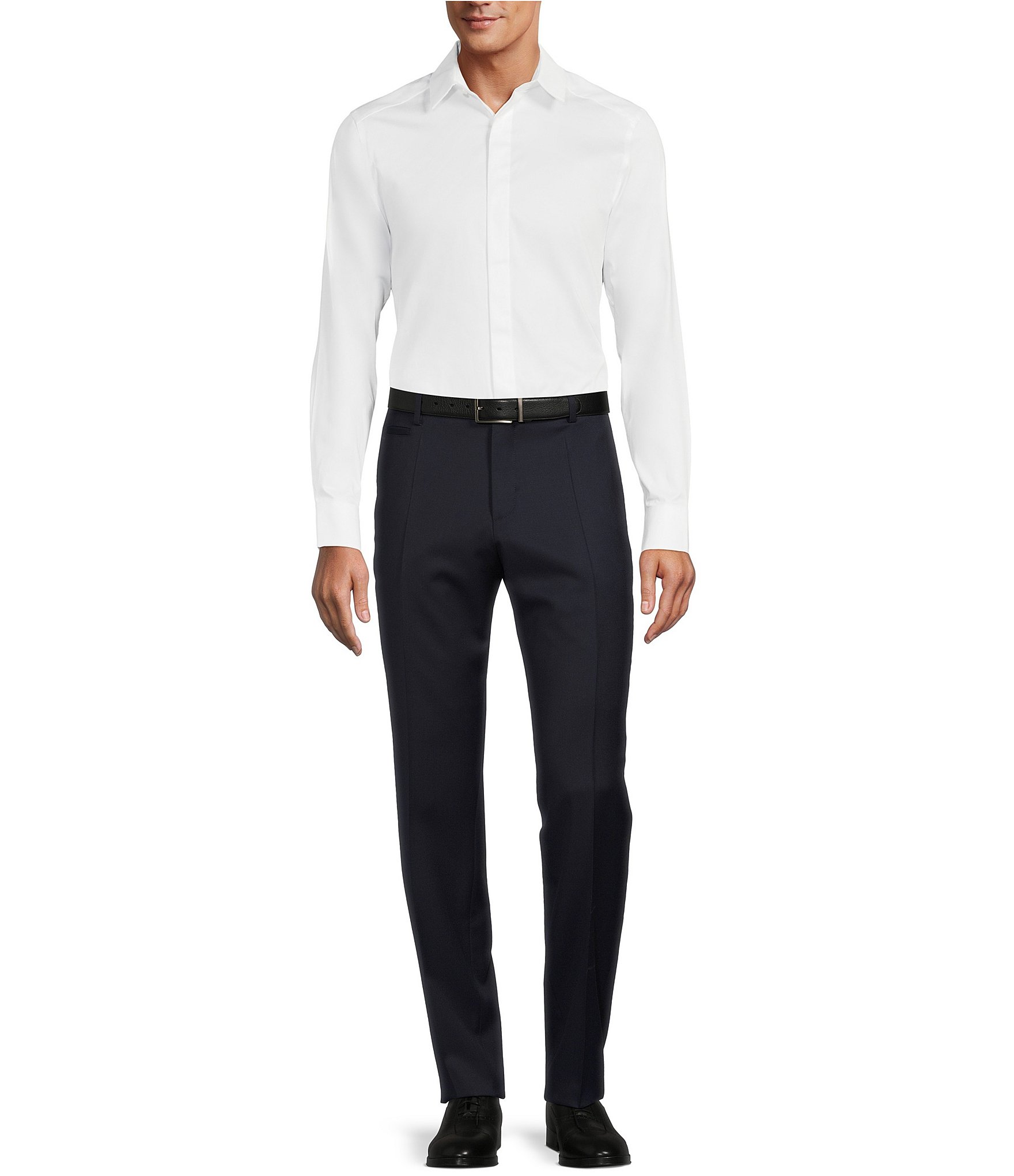 Hugo Boss Genius Slim Fit Flat Front Dress Pants