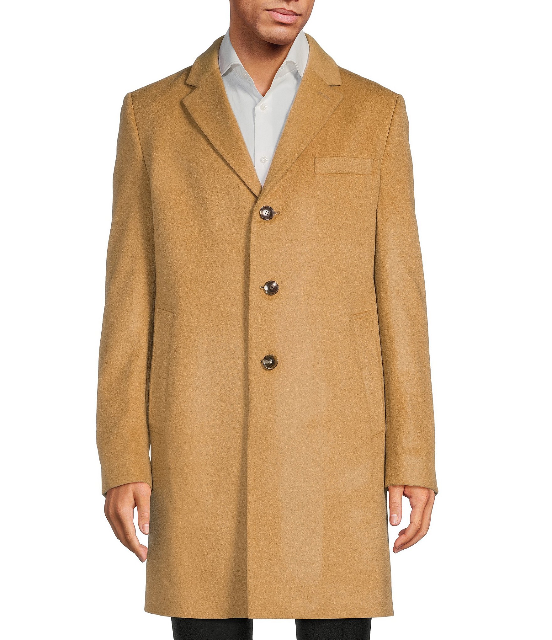 Hugo Boss Long Sleeve Wool/Cashmere Top Coat | Dillard's
