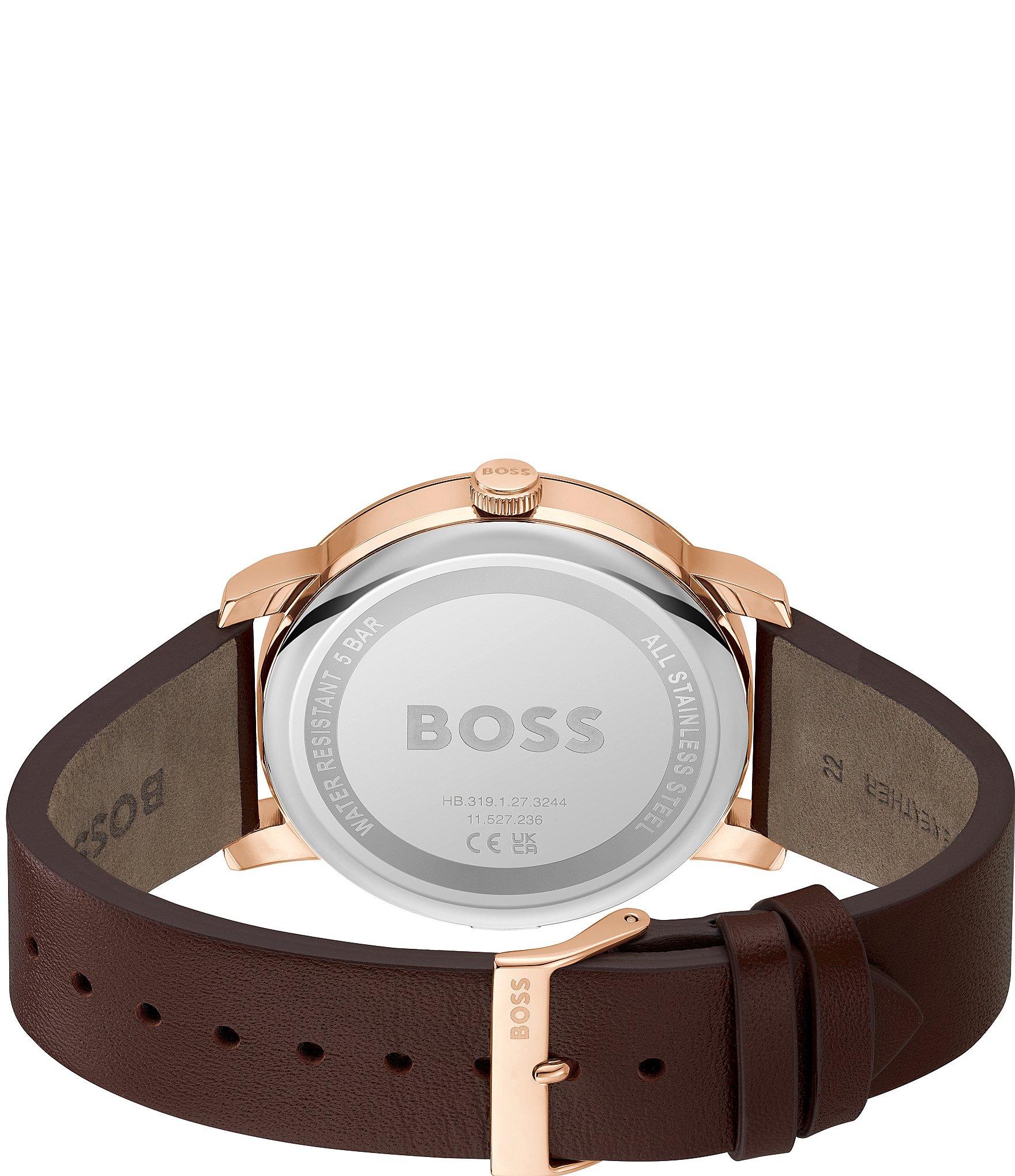 Hugo Boss Men's Contender Multifunction Leather Strap Watch