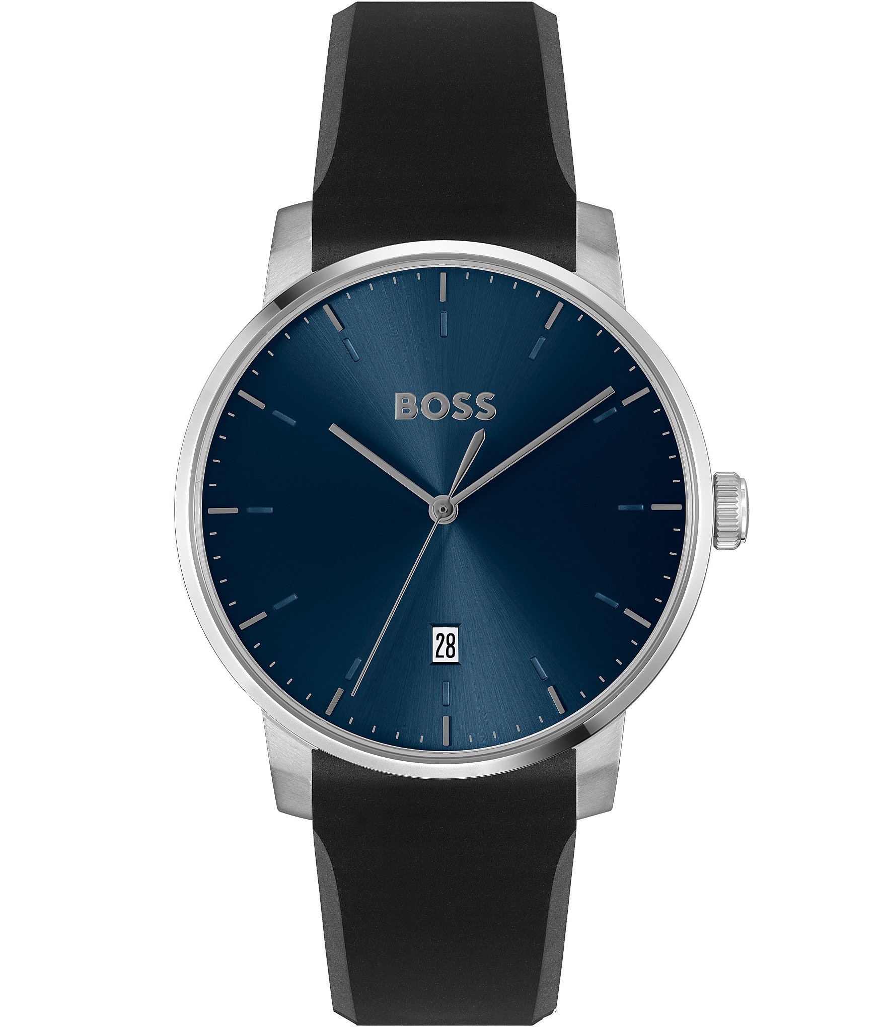 Hugo Boss Men's Dean Quartz Analog Black Silicone Strap Watch