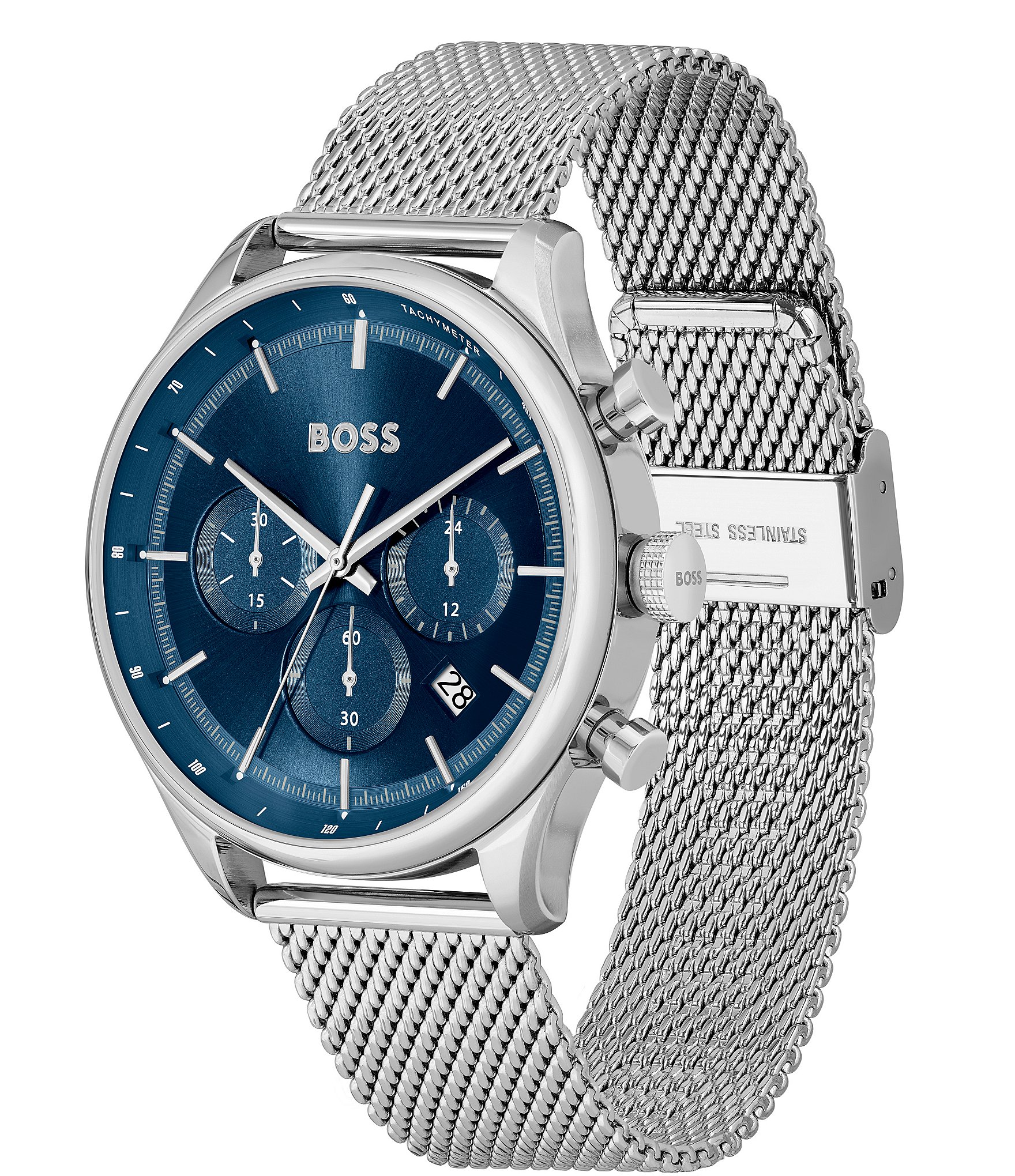 Hugo Boss Men's Gregor Quartz Chronograph Stainless Steel Mesh Bracelet Watch