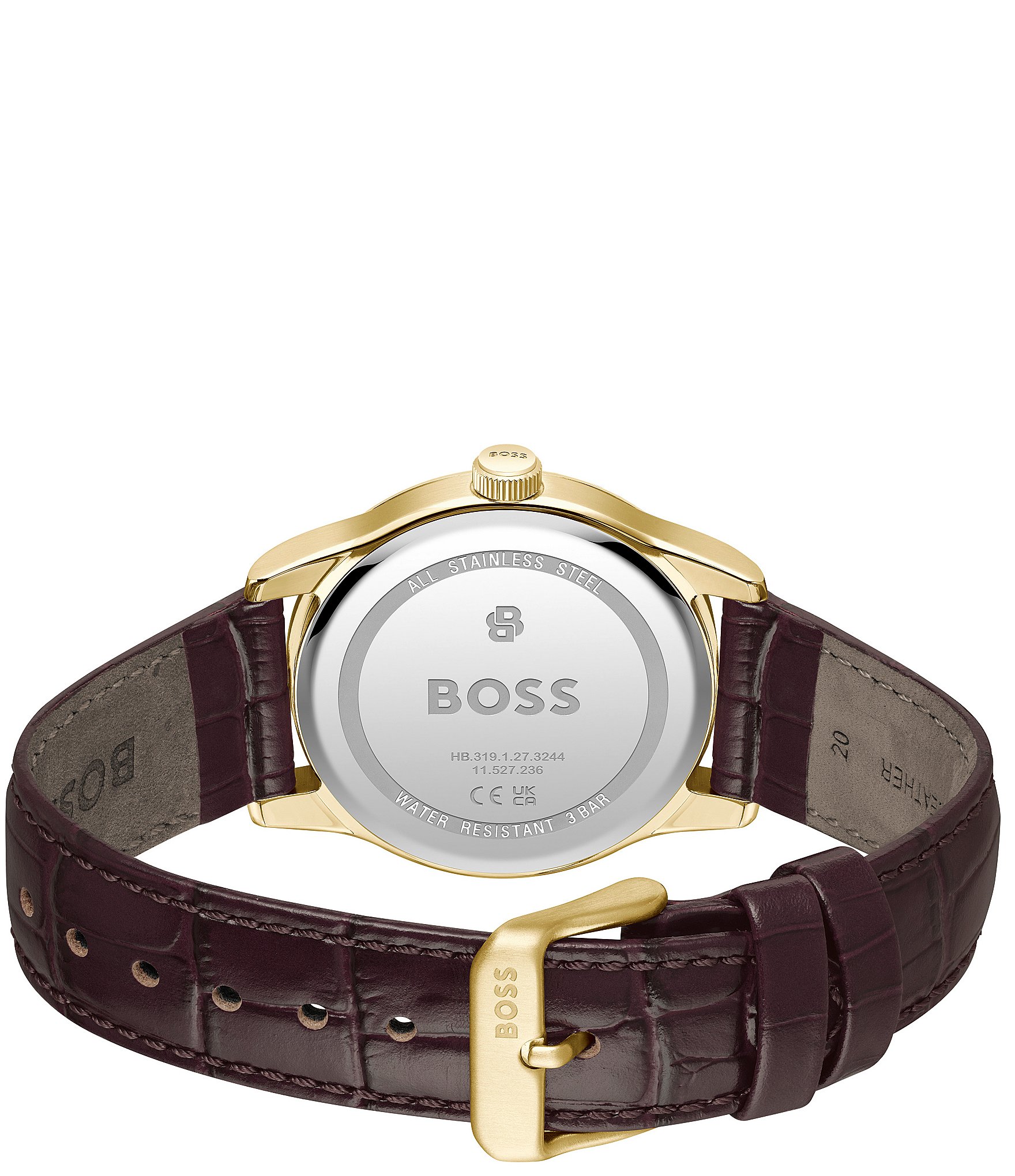 Hugo Boss Men's Langford Quartz Analog Brown Leather Strap Watch