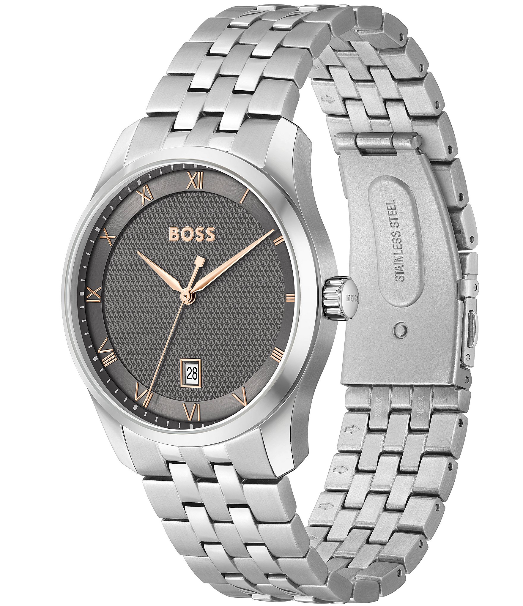 Hugo Boss Men's Principle Quartz Analog Stainless Steel Bracelet Watch