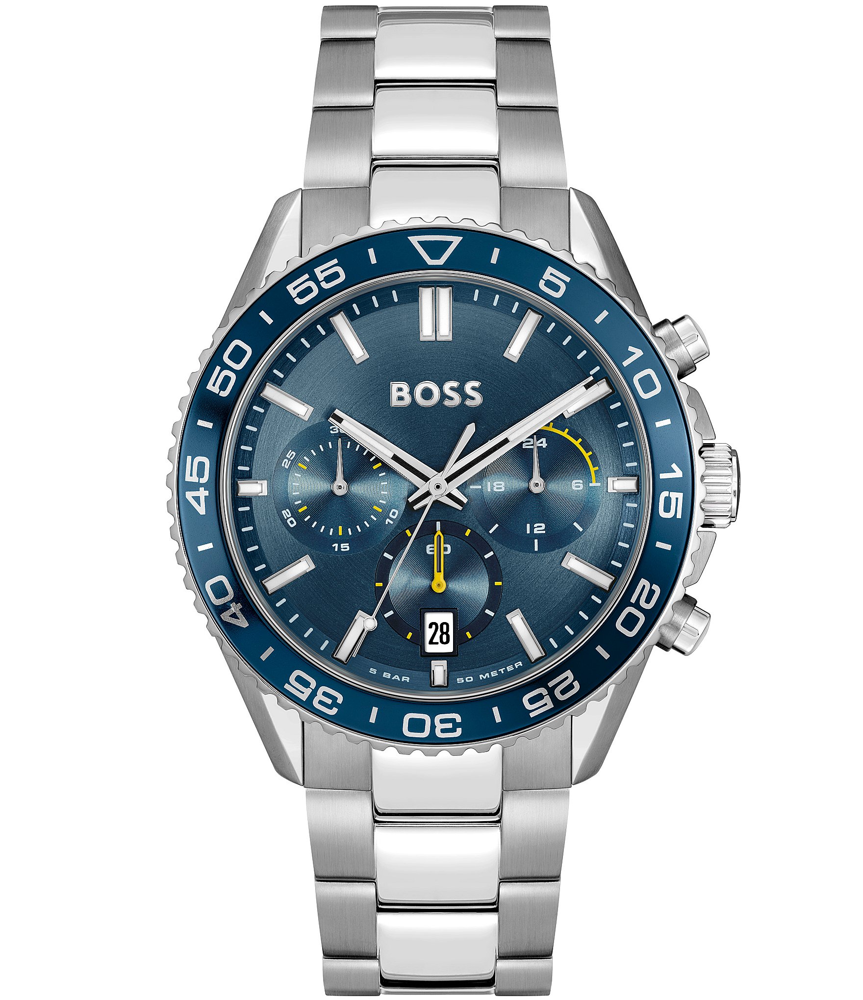 Hugo Boss Men s Runner Quartz Chronograph Stainless Steel Bracelet Watch The Shops at Willow Bend