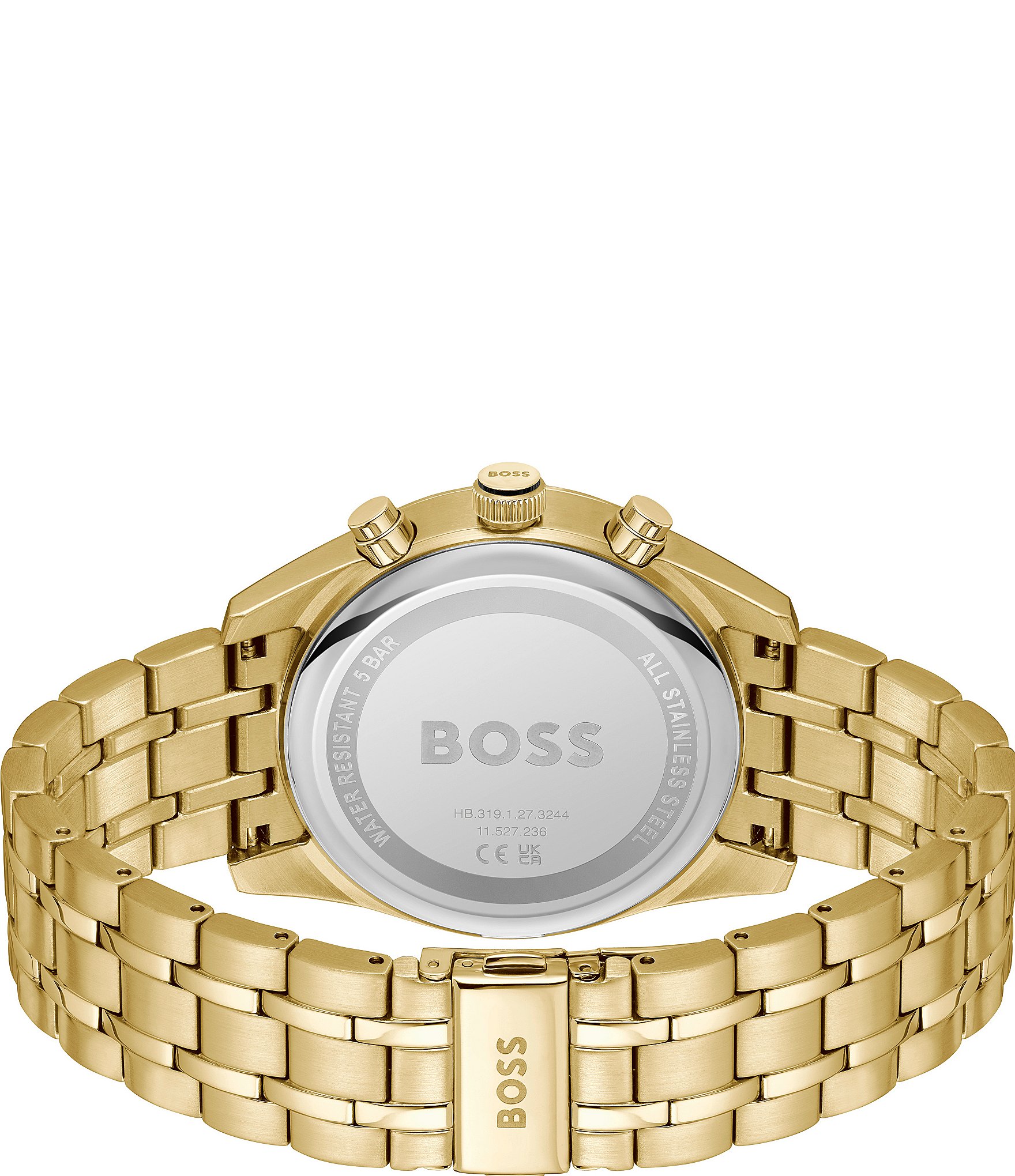 Hugo Boss Men's Skytraveller Quartz Chronograph Gold Tone Stainless Steel Bracelet Watch