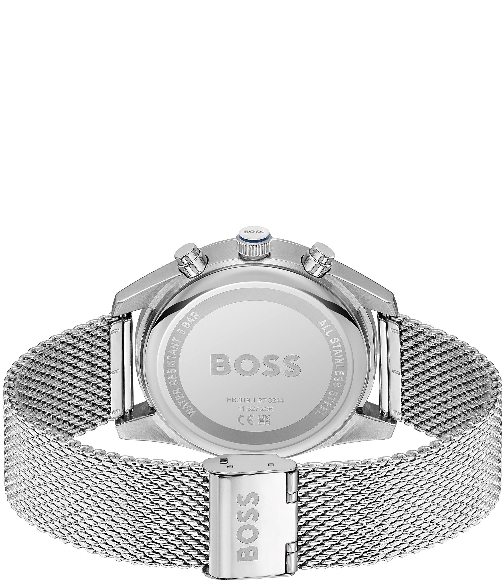 Hugo Boss Men's Skytraveller Quartz Chronograph Stainless Steel Mesh Bracelet Watch