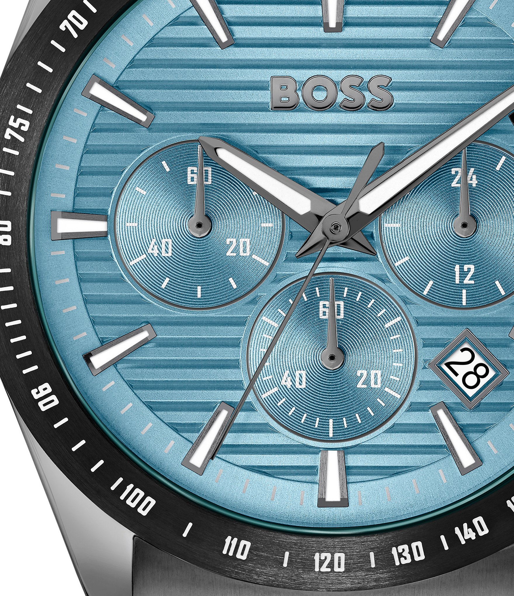 Hugo Boss Men's Strike Quartz Chronograph Grey Tone Stainless Steel Bracelet Watch