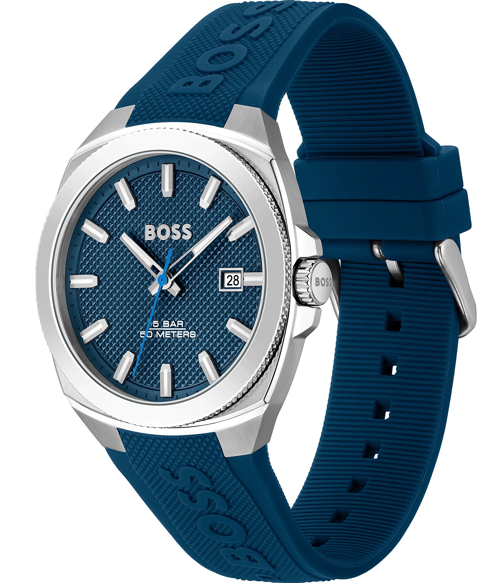 Hugo Boss Men's Walker Quartz Analog Silicone Strap Watch