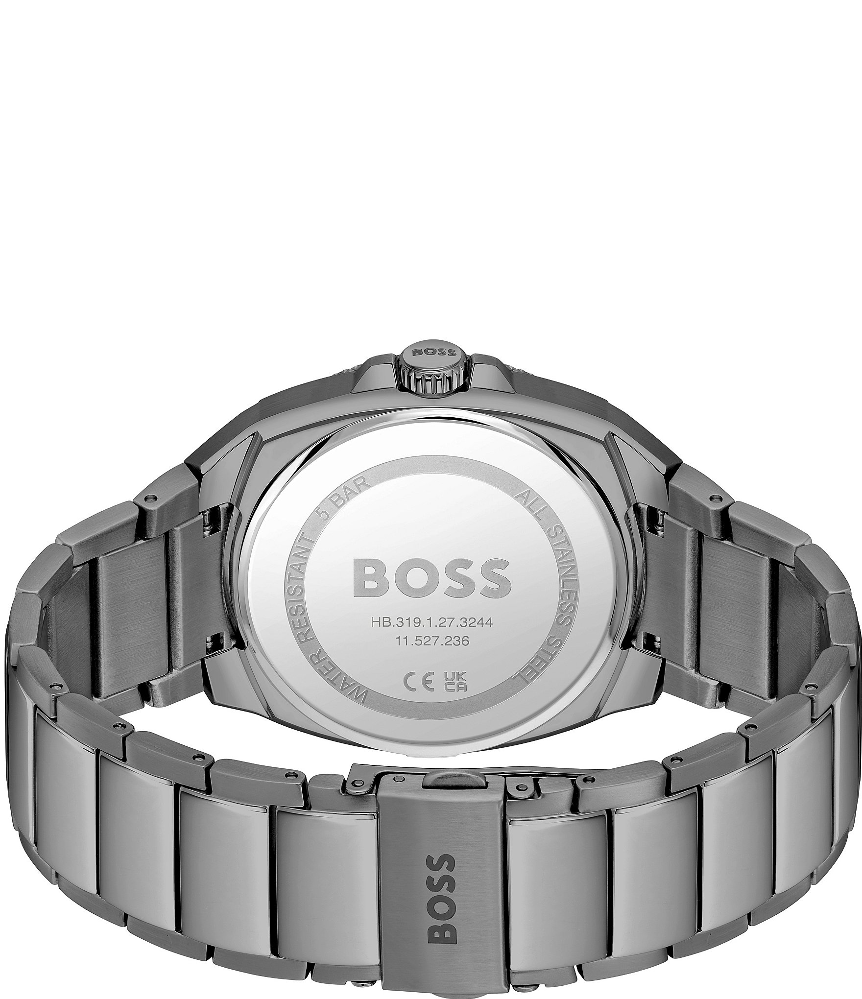 Hugo Boss Men's Walker Quartz Analog Grey Tone Stainless Steel Bracelet Watch