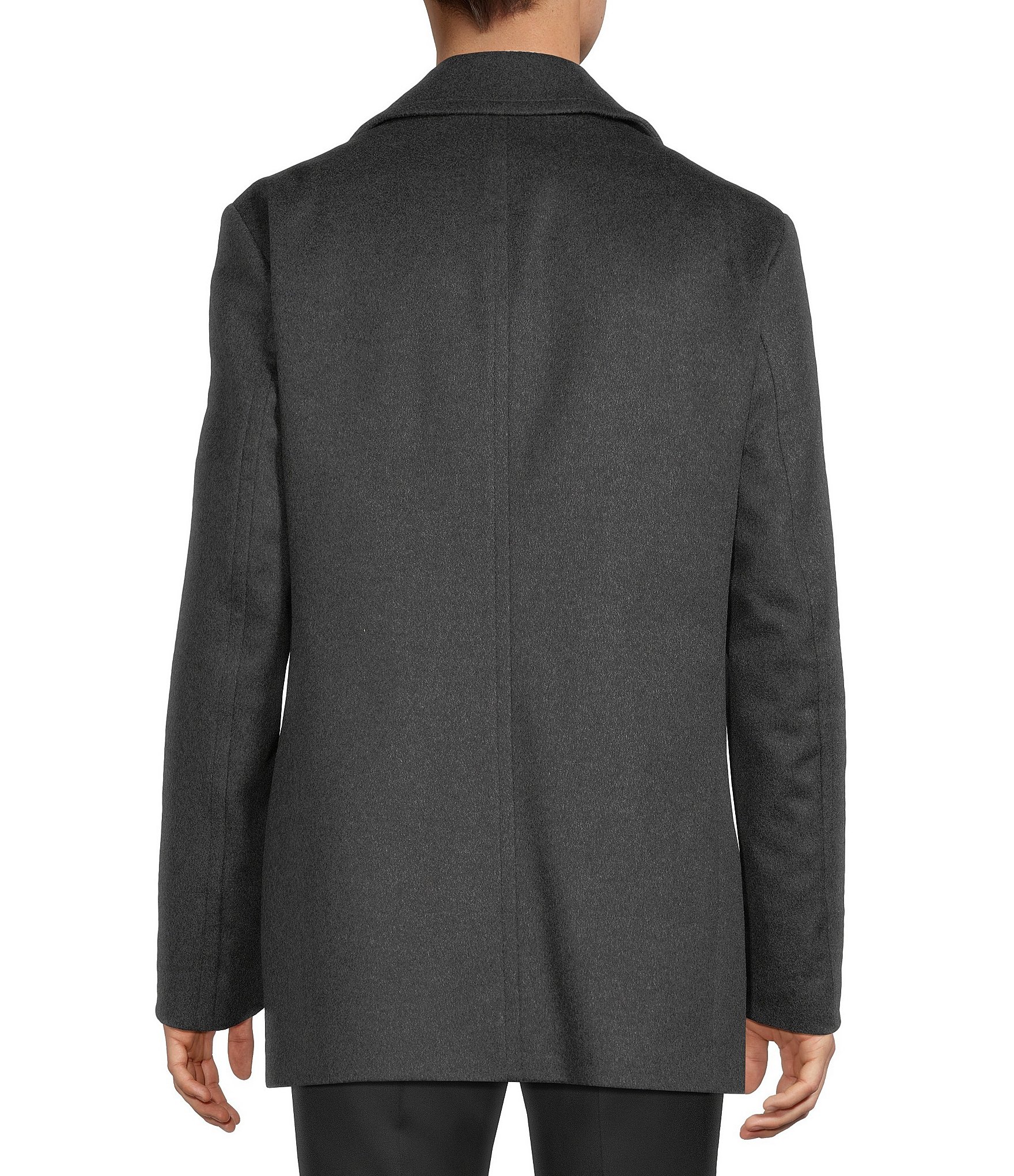 Hugo Boss Oversized Wool Cashmere Blend Notch Lapel Slim Fit Solid Top Coat