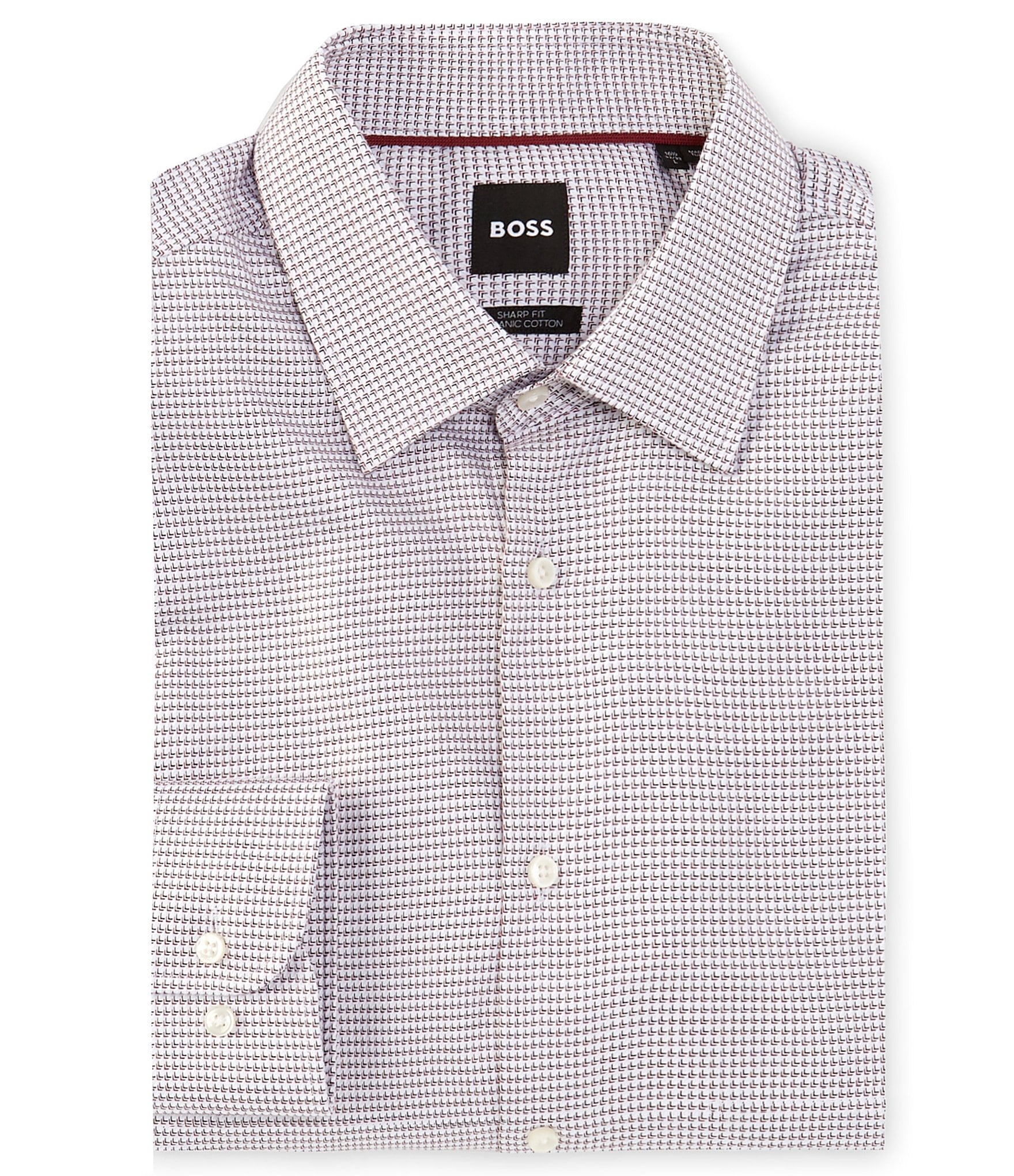 Hugo Boss Sharp Fit Stretch Point Collar Two-Tone Dress Shirt