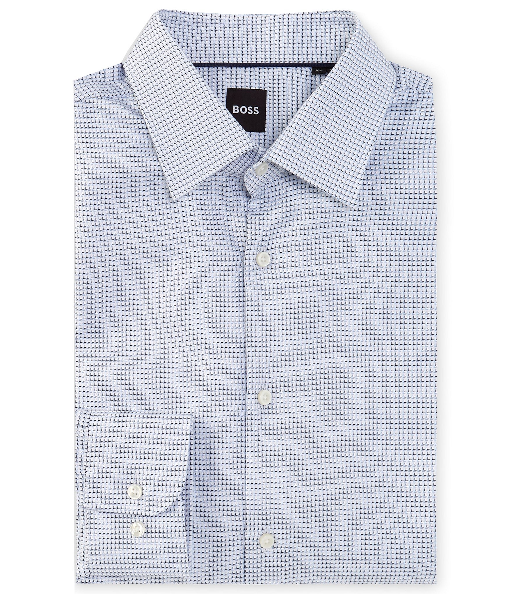 Hugo Boss Sharp Fit Stretch Point Collar Two-Tone Dress Shirt