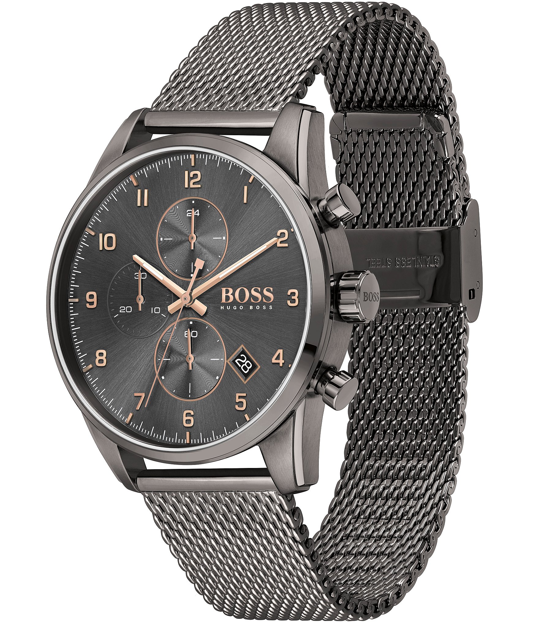 Hugo Boss Skyliner Grey Mesh Bracelet Watch