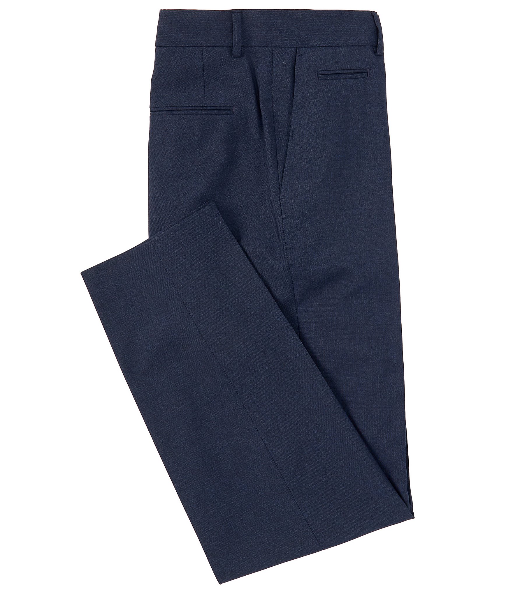 Hugo Boss Genius Slim Fit Flat Front Solid Dress Pants