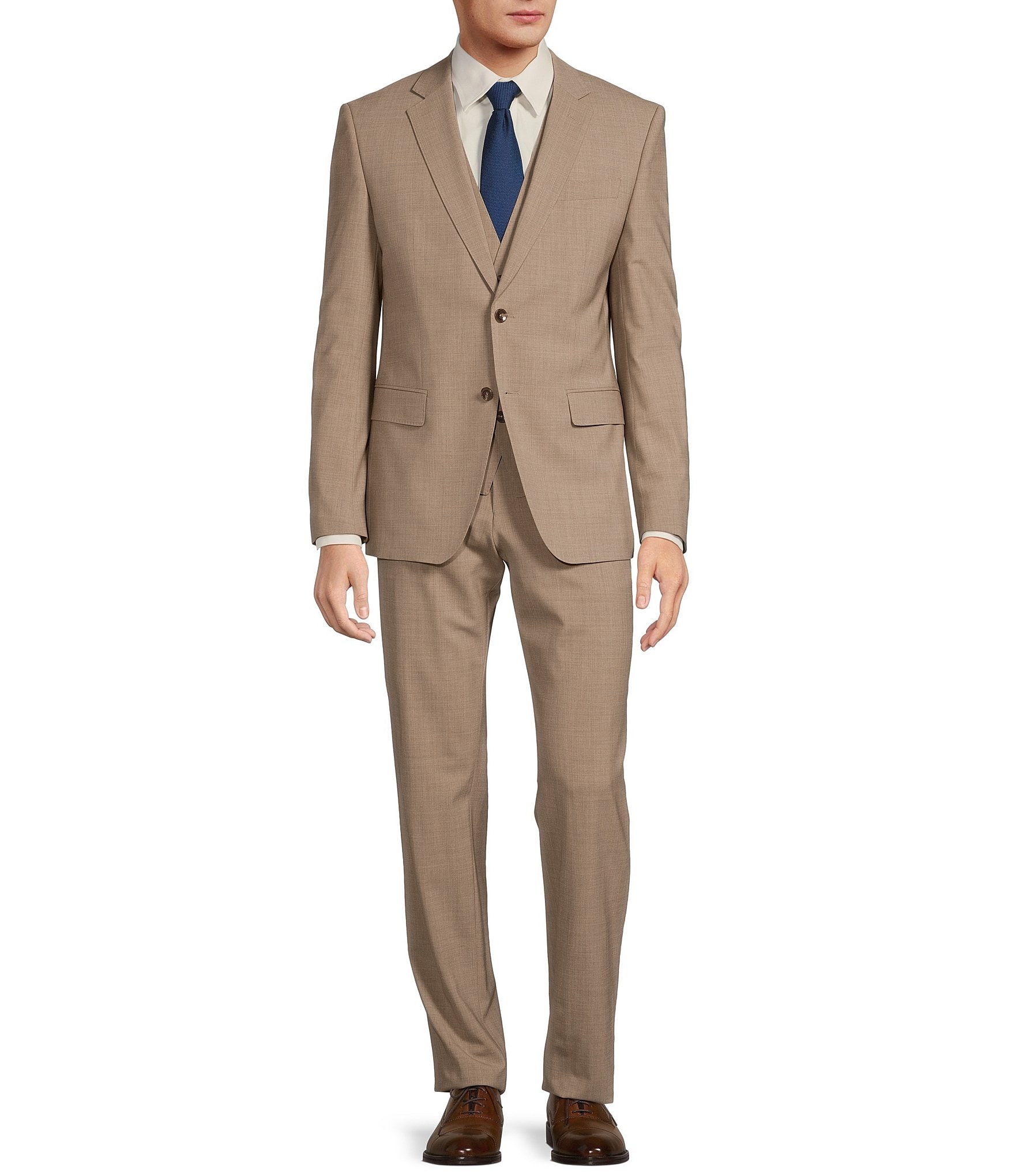 Hugo Boss Slim Fit Flat Front Solid Pattern 2-Piece Suit | Dillard's