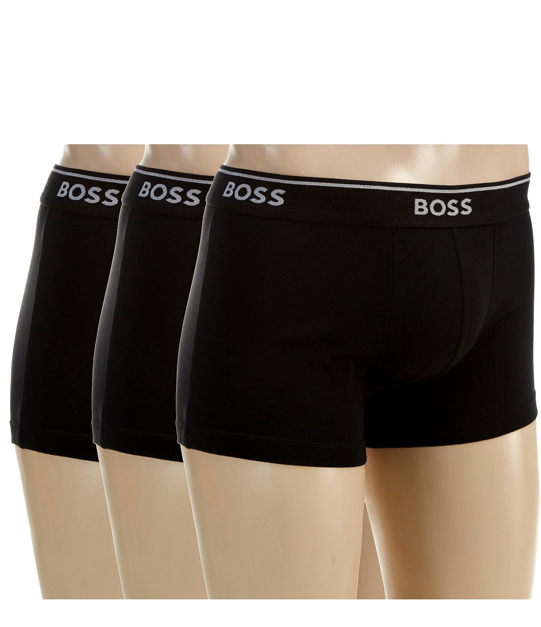 Hugo Boss Logo-Waistband Stretch Trunks 3-Pack